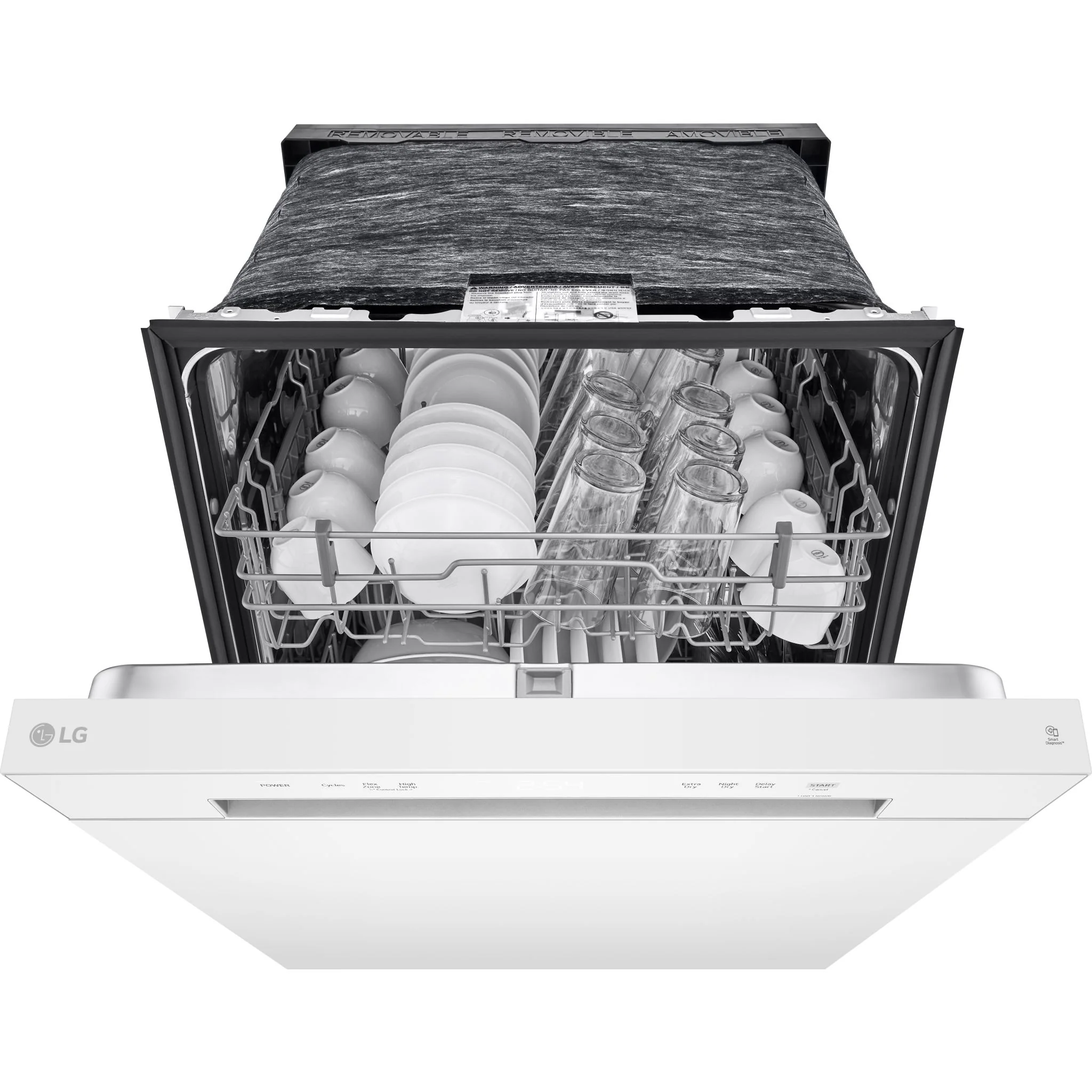 LG Front Control Dishwasher with LoDecibel Operation and Dynamic Dry - White (LDFC2423W) - Image 3