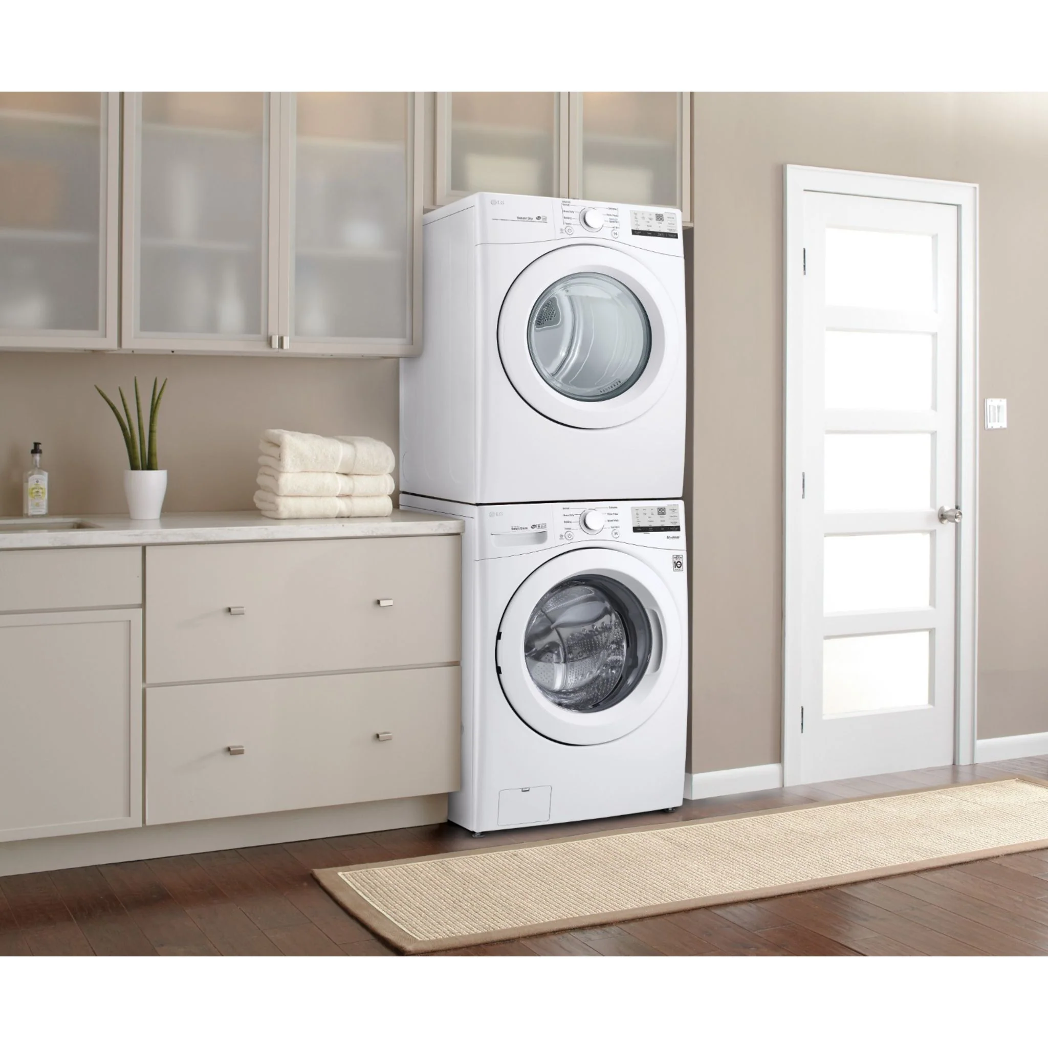 LG Front Load Pair (DLE3400W-WM3400CW) - White - Image 4