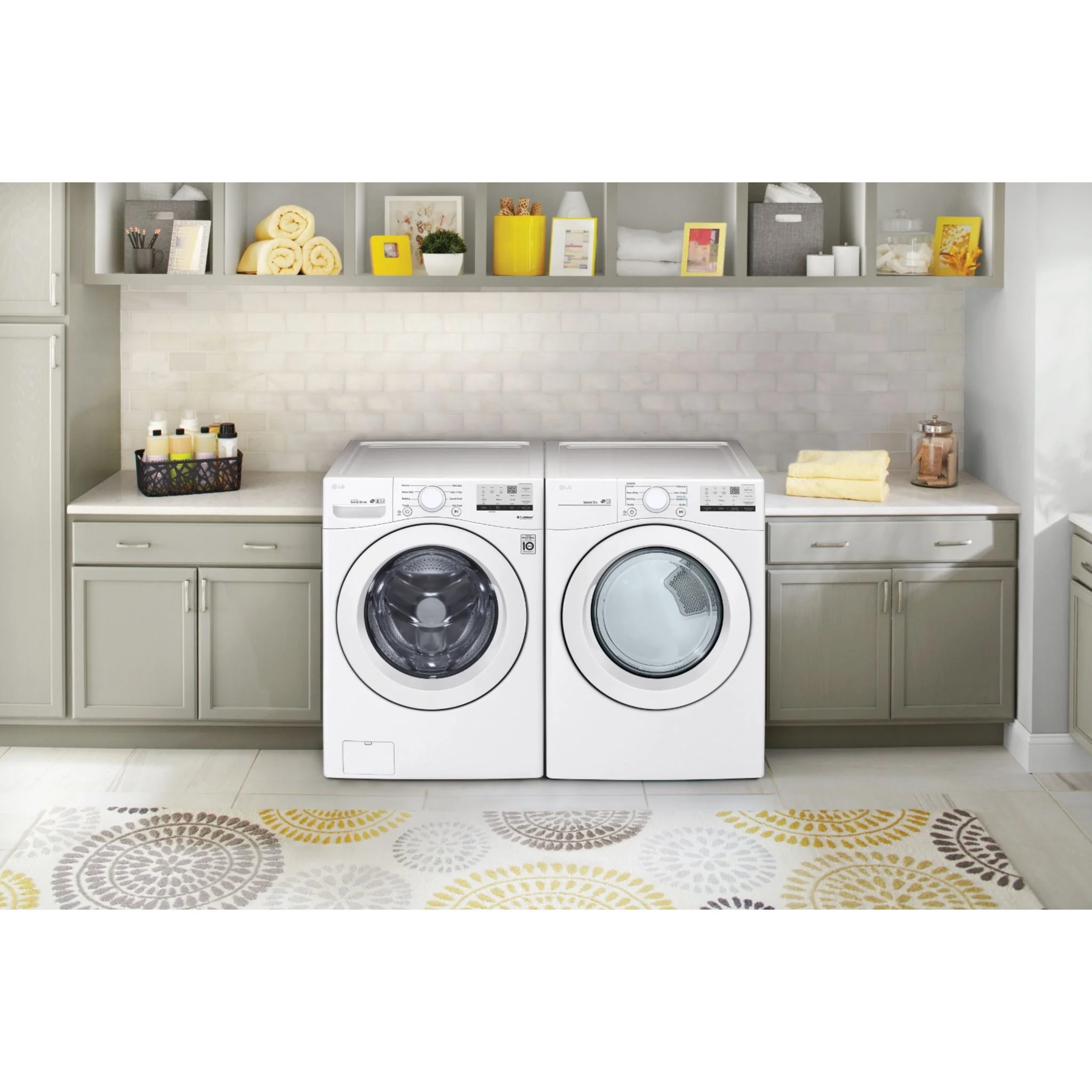 LG Front Load Pair (DLE3400W-WM3400CW) - White - Image 5