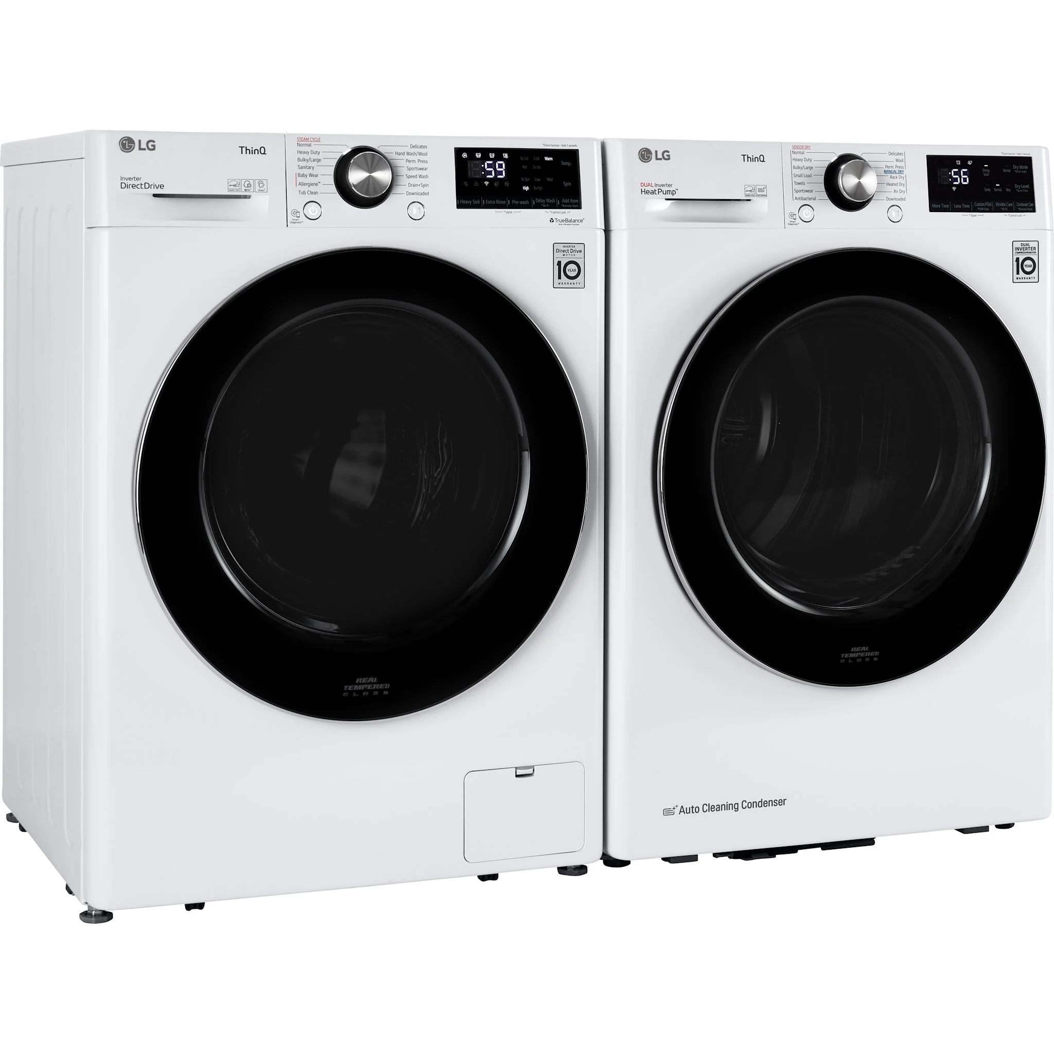 LG Front Load Pair (WM1455HWA-DLHC1455W) - White - Image 2