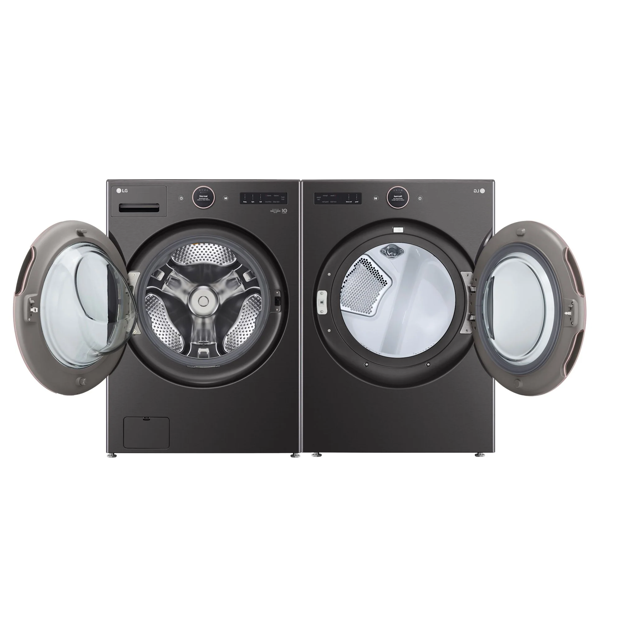 LG Front Load Pair (WM6500HBA-DLEX6500B) - Black Steel - Image 2