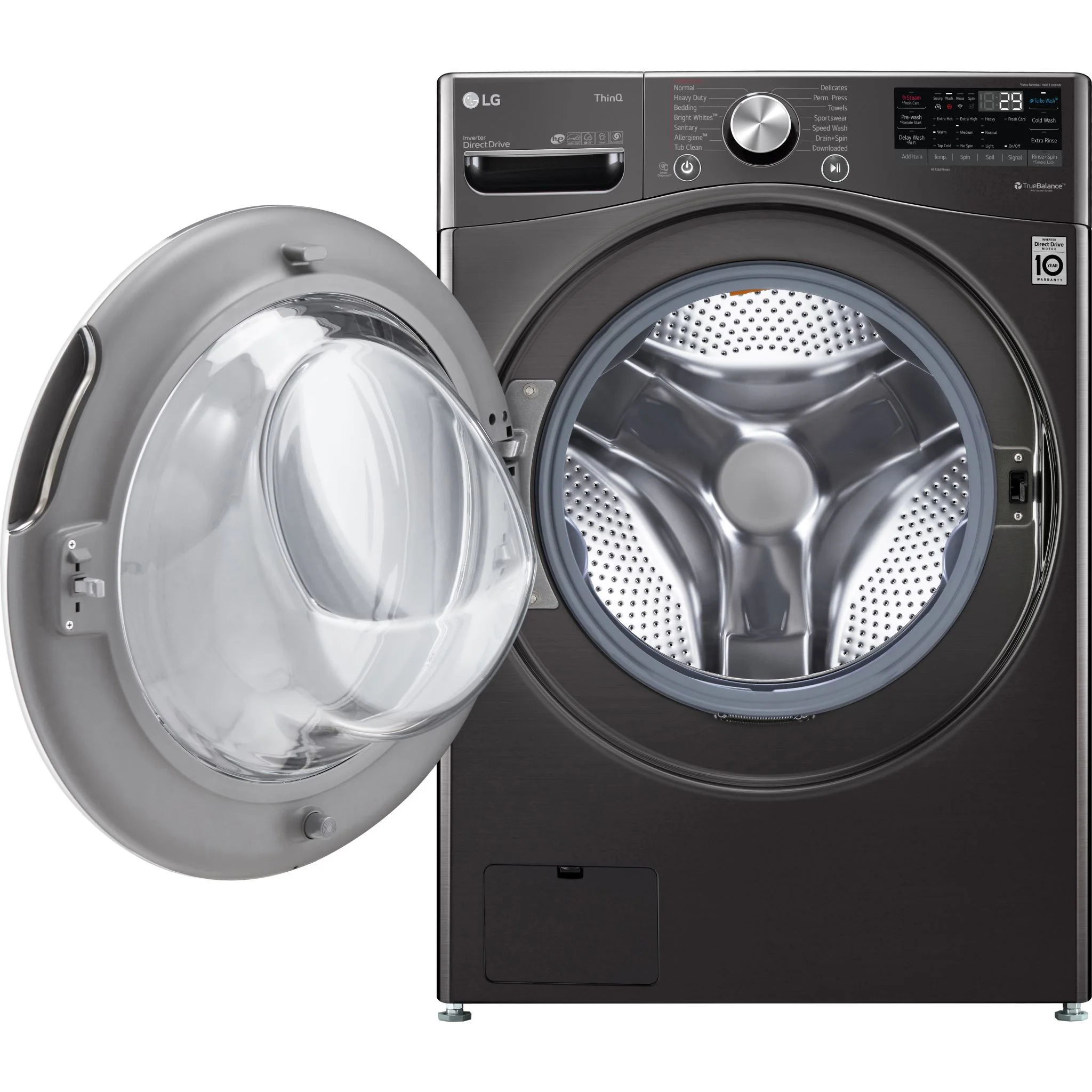 LG Front Load Washer (WM4100HBA) - Black Steel - Image 2
