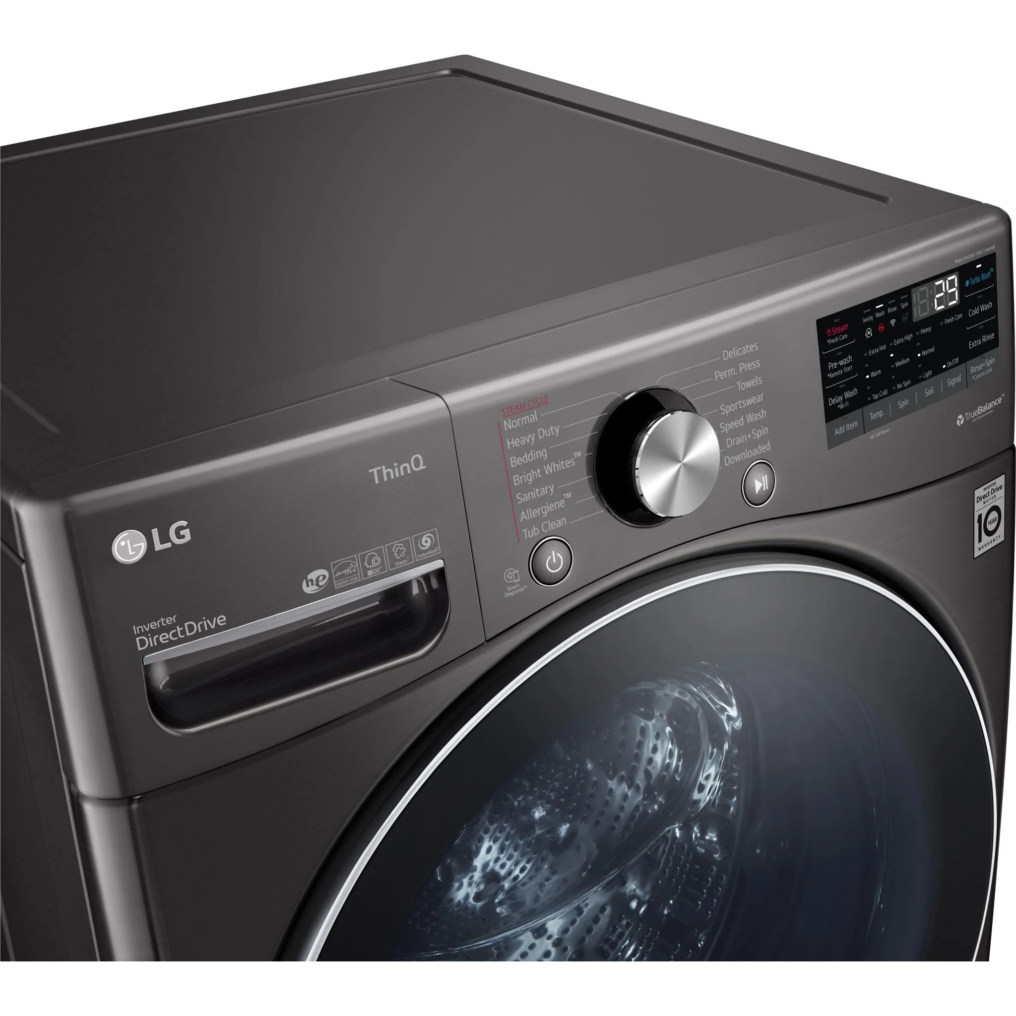 LG Front Load Washer (WM4100HBA) - Black Steel - Image 7