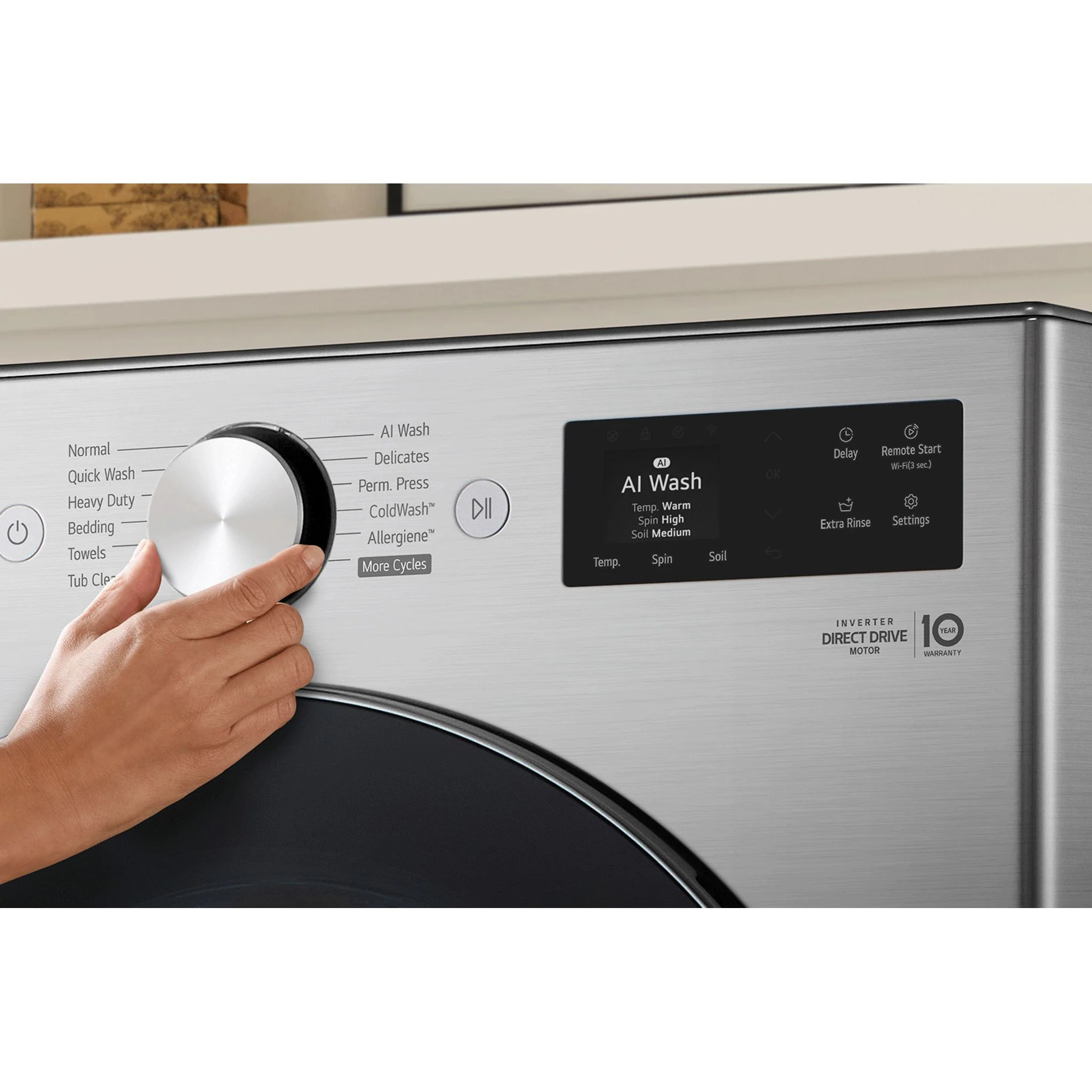 LG Front Load Washer (WM5800HVA) - Stainless Steel - Image 11