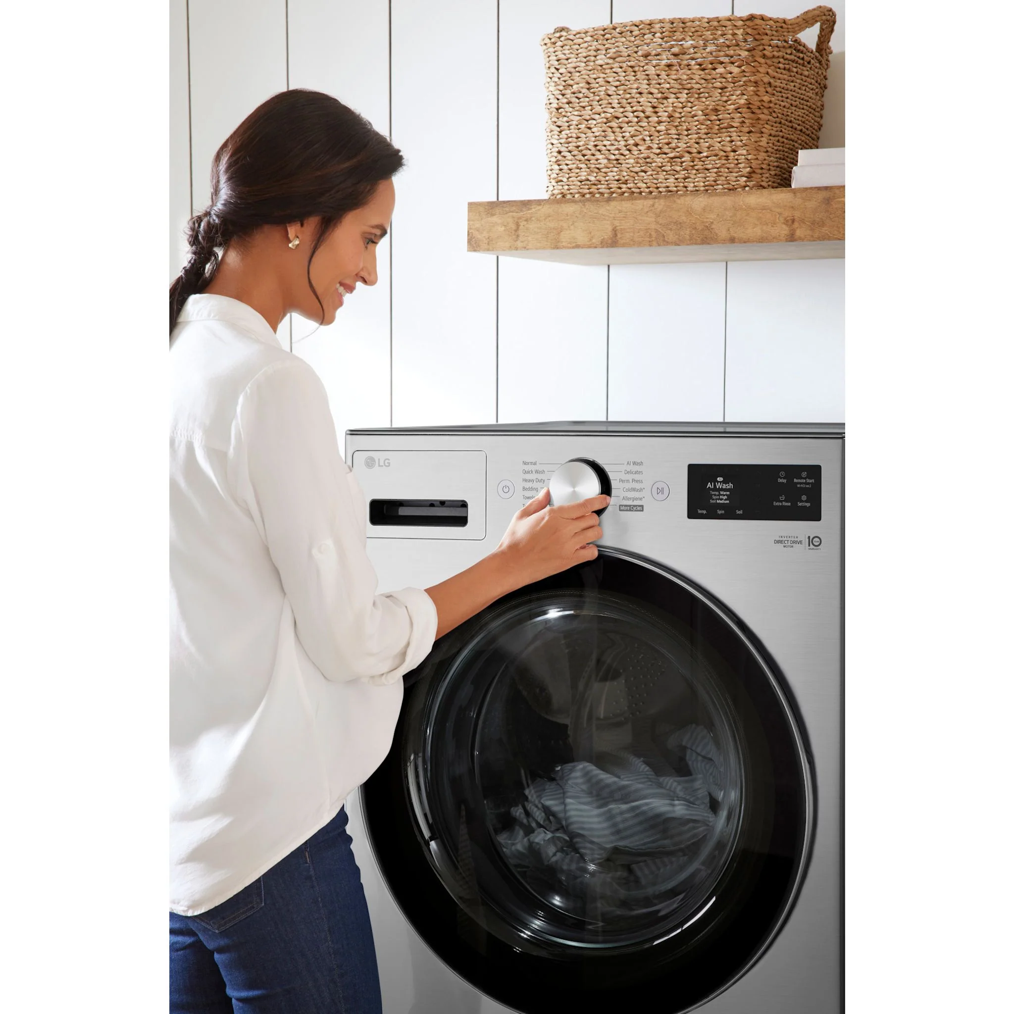 LG Front Load Washer (WM5800HVA) - Stainless Steel - Image 12
