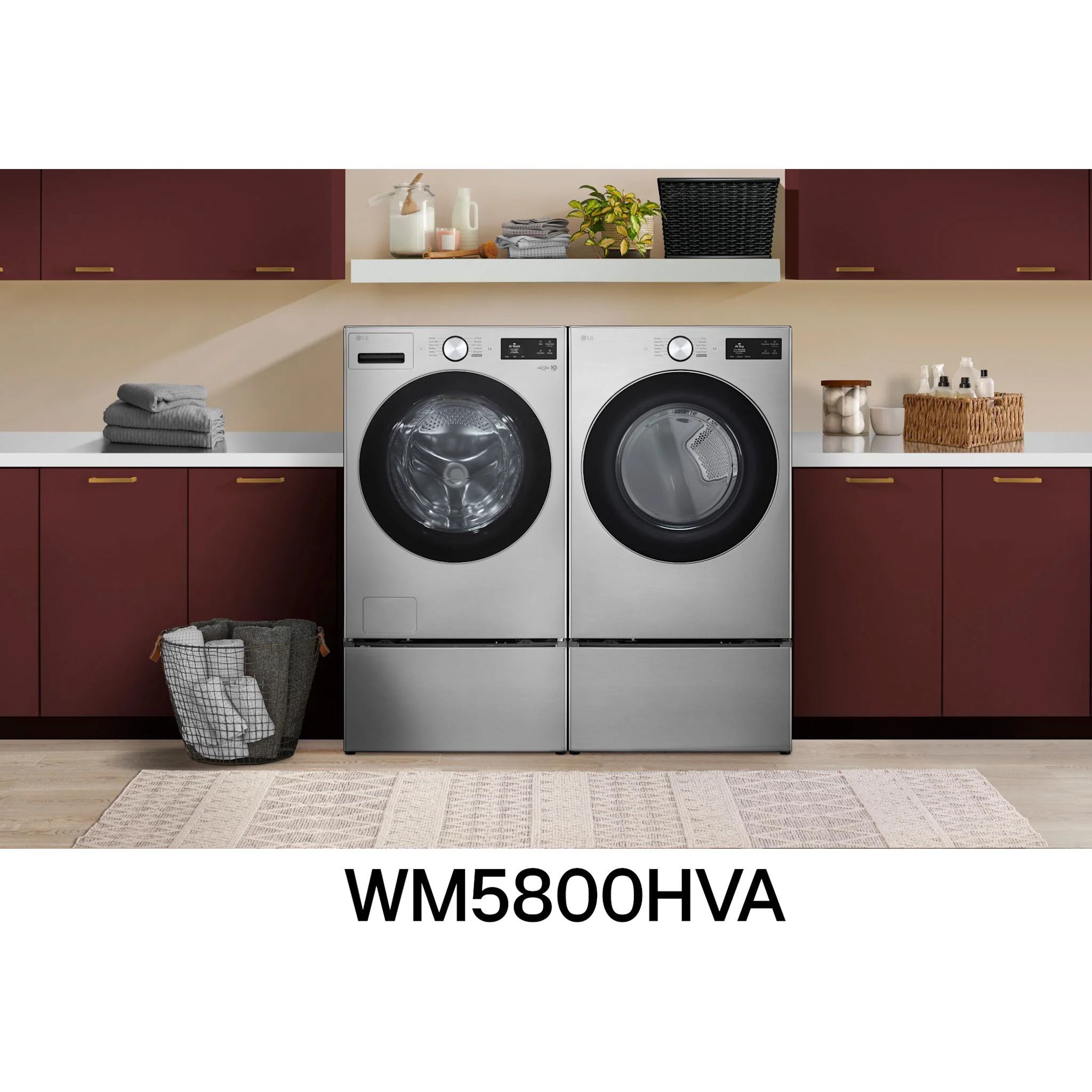 LG Front Load Washer (WM5800HVA) - Stainless Steel - Image 14