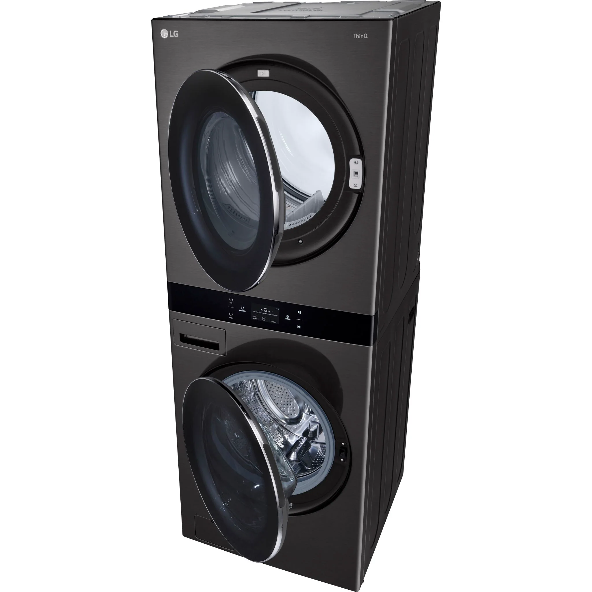 LG Single Unit Front Load LG WashTower® Center Control™ 5.8 cu.ft. Washer & 7.4 cu.ft. Electric Dryer - Black (WKEX300HBA) - Image 10
