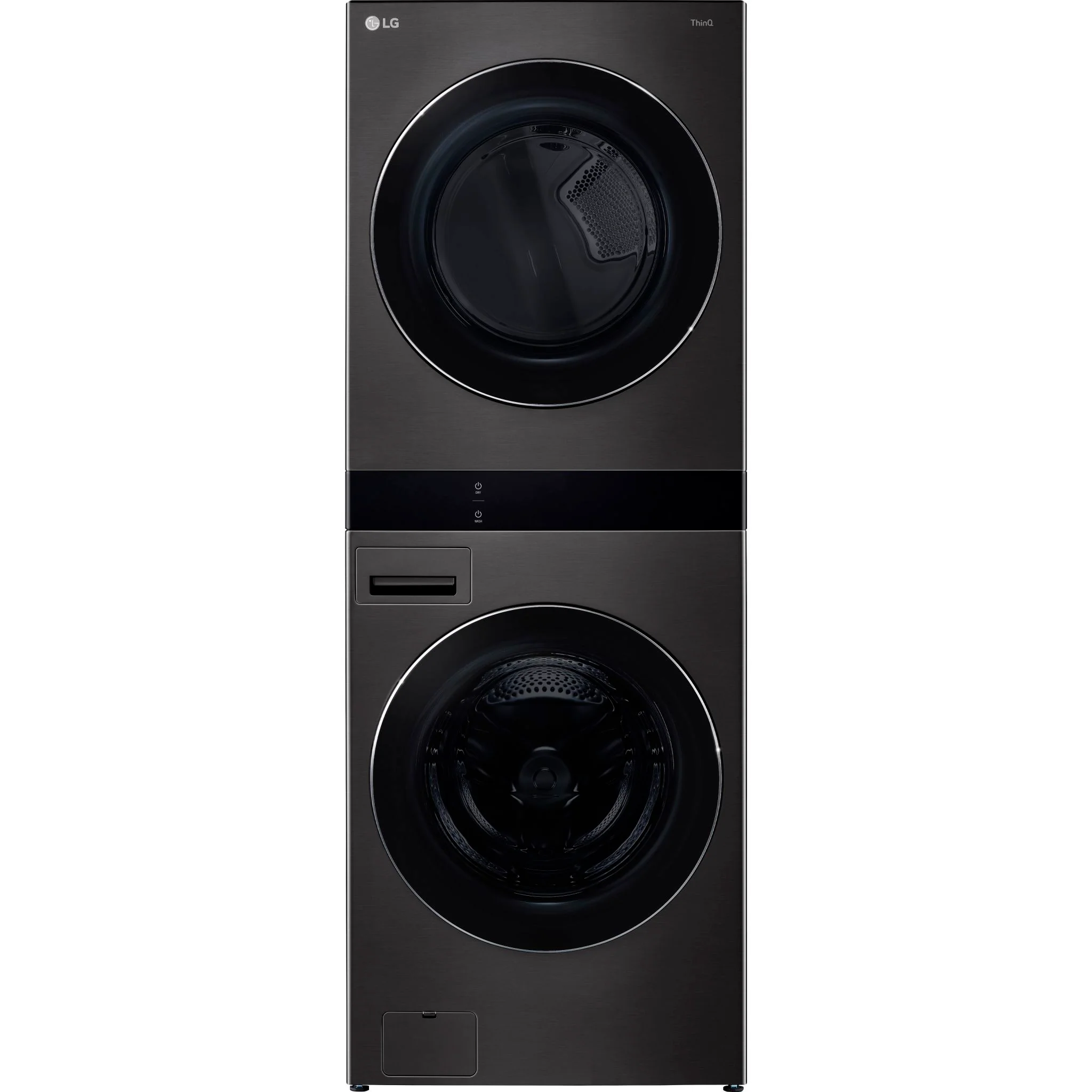LG Single Unit Front Load LG WashTower® Center Control™ 5.8 cu.ft. Washer & 7.4 cu.ft. Electric Dryer - Black (WKEX300HBA) - Image 2