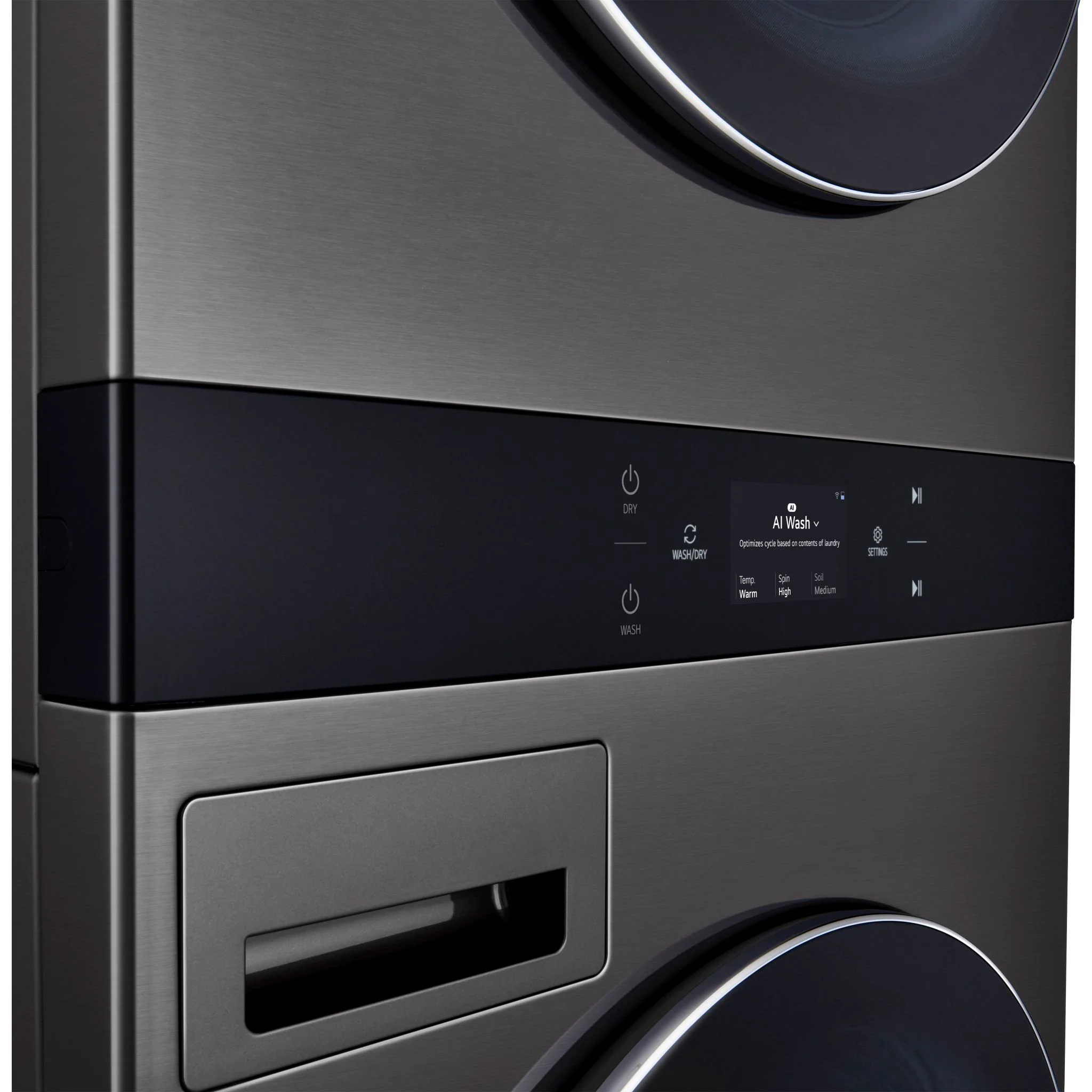 LG Single Unit Front Load LG WashTower® Center Control™ 5.8 cu.ft. Washer & 7.4 cu.ft. Electric Dryer - Black (WKEX300HBA) - Image 21