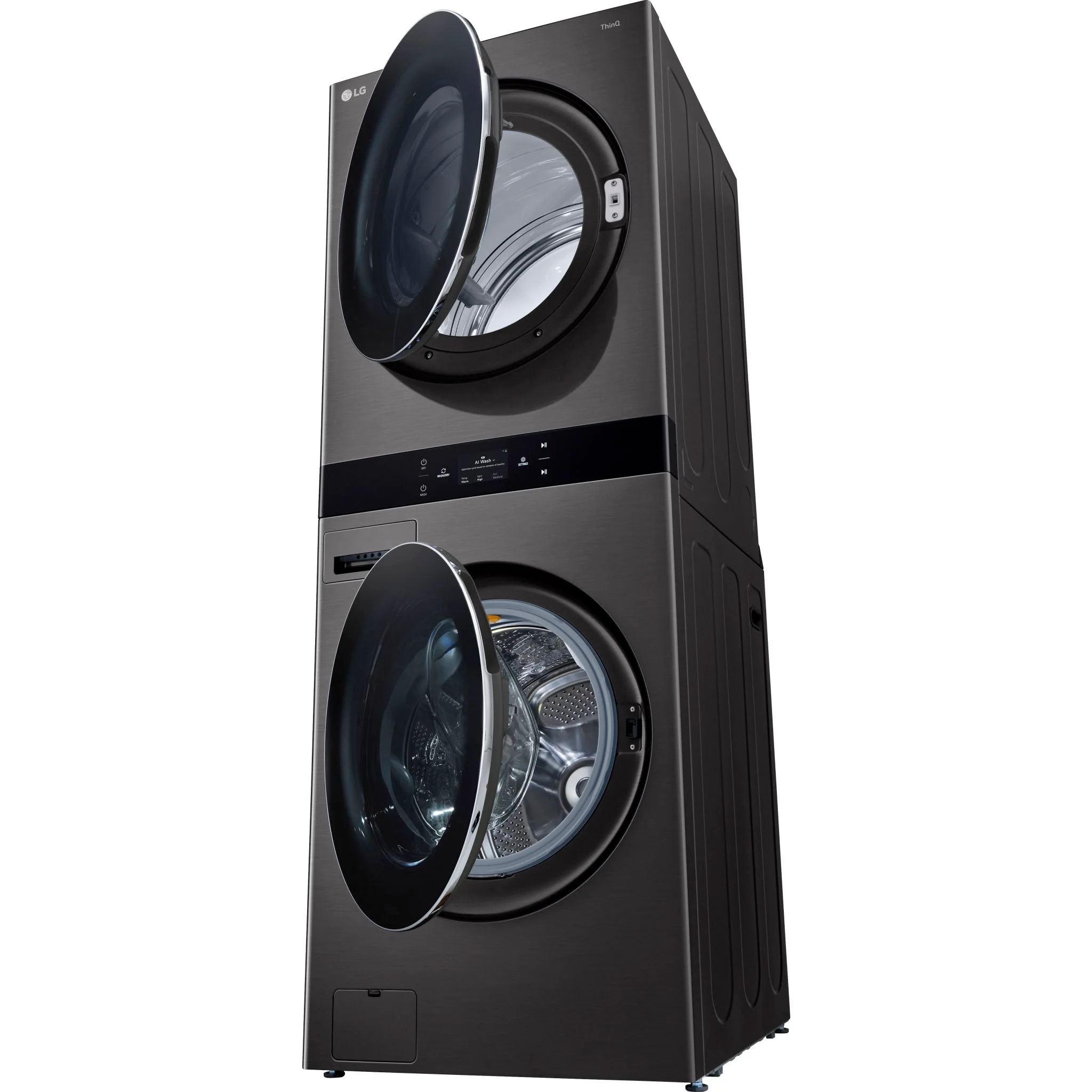 LG Single Unit Front Load LG WashTower® Center Control™ 5.8 cu.ft. Washer & 7.4 cu.ft. Electric Dryer - Black (WKEX300HBA) - Image 5