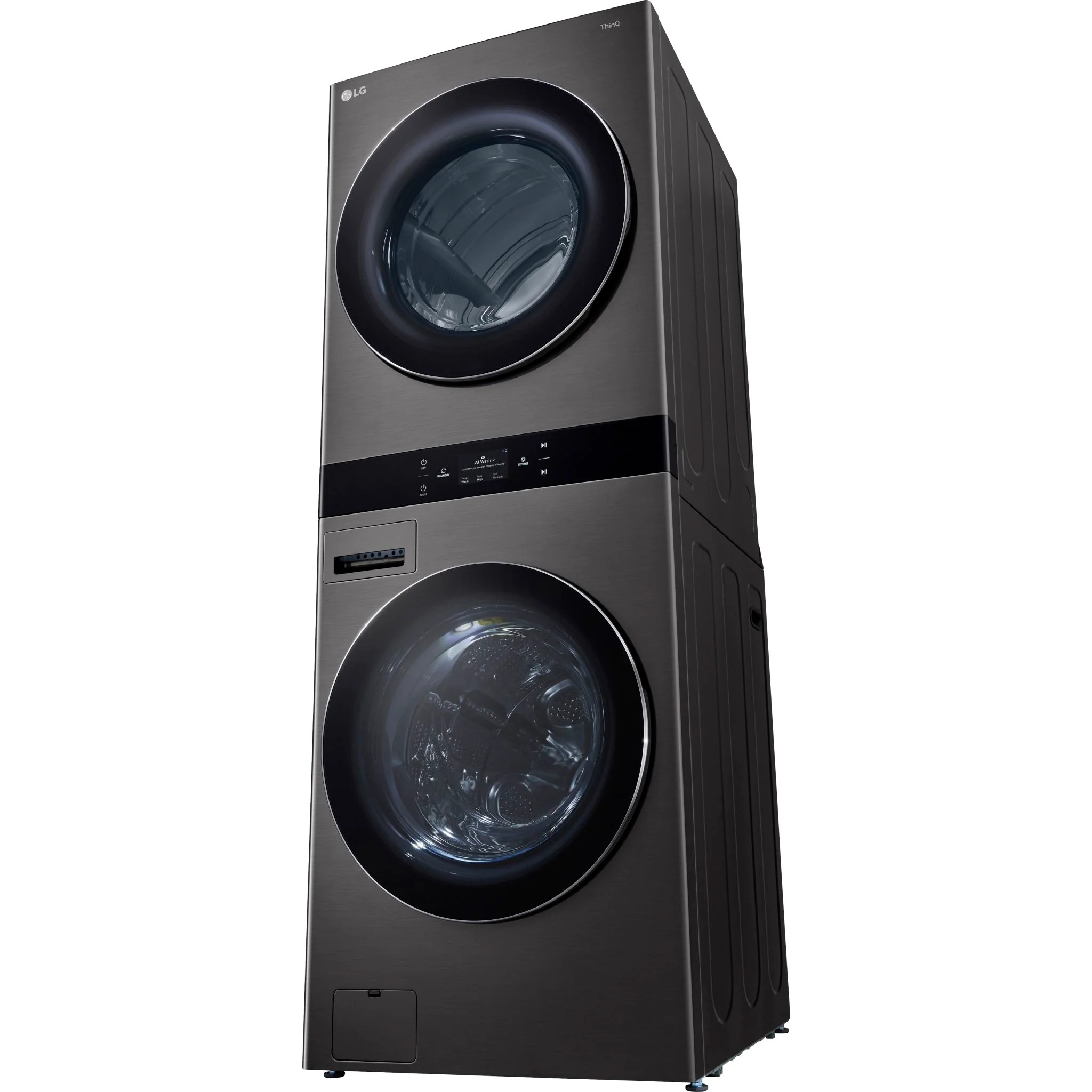 LG Single Unit Front Load LG WashTower® Center Control™ 5.8 cu.ft. Washer & 7.4 cu.ft. Electric Dryer - Black (WKEX300HBA) - Image 6