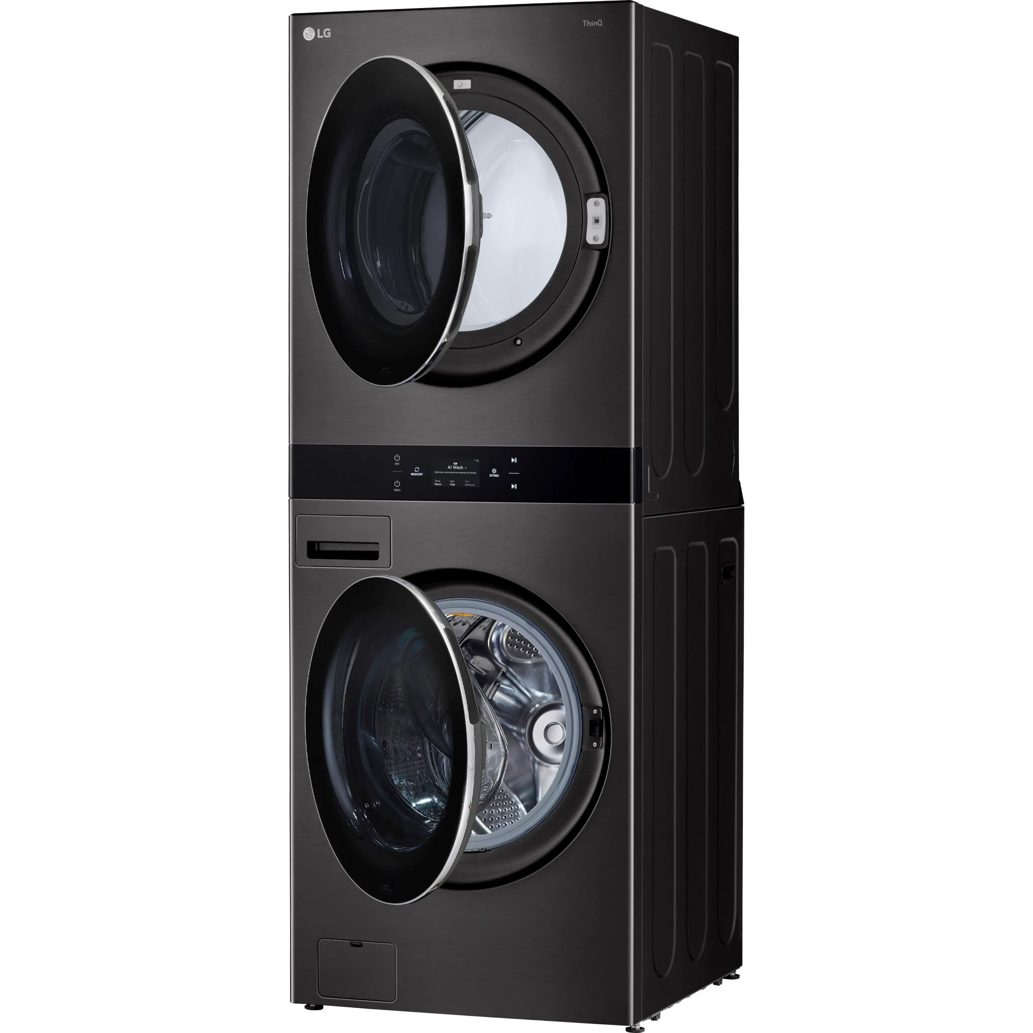 LG Single Unit Front Load LG WashTower® Center Control™ 5.8 cu.ft. Washer & 7.4 cu.ft. Electric Dryer - Black (WKEX300HBA) - Image 8