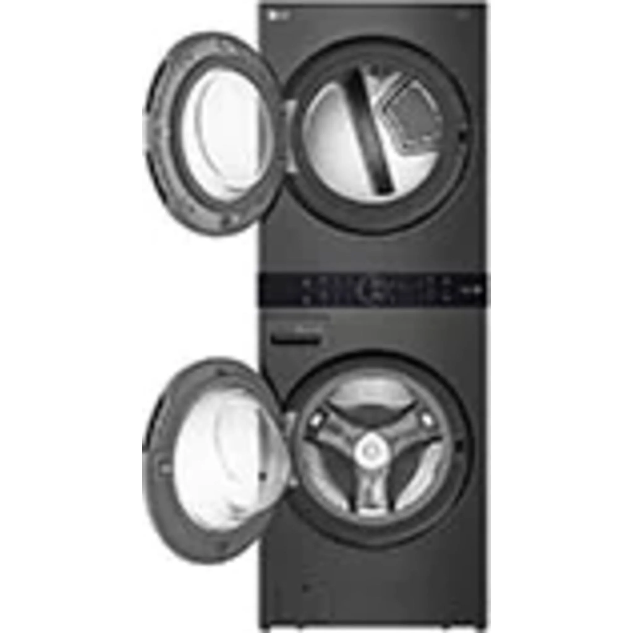 LG Single Unit Front Load LG WashTower® with Centre Control™ 5.2 cu. ft. Washer and 7.4 cu. ft. Electric Dryer - Black (WKEX200HBA) - Image 4
