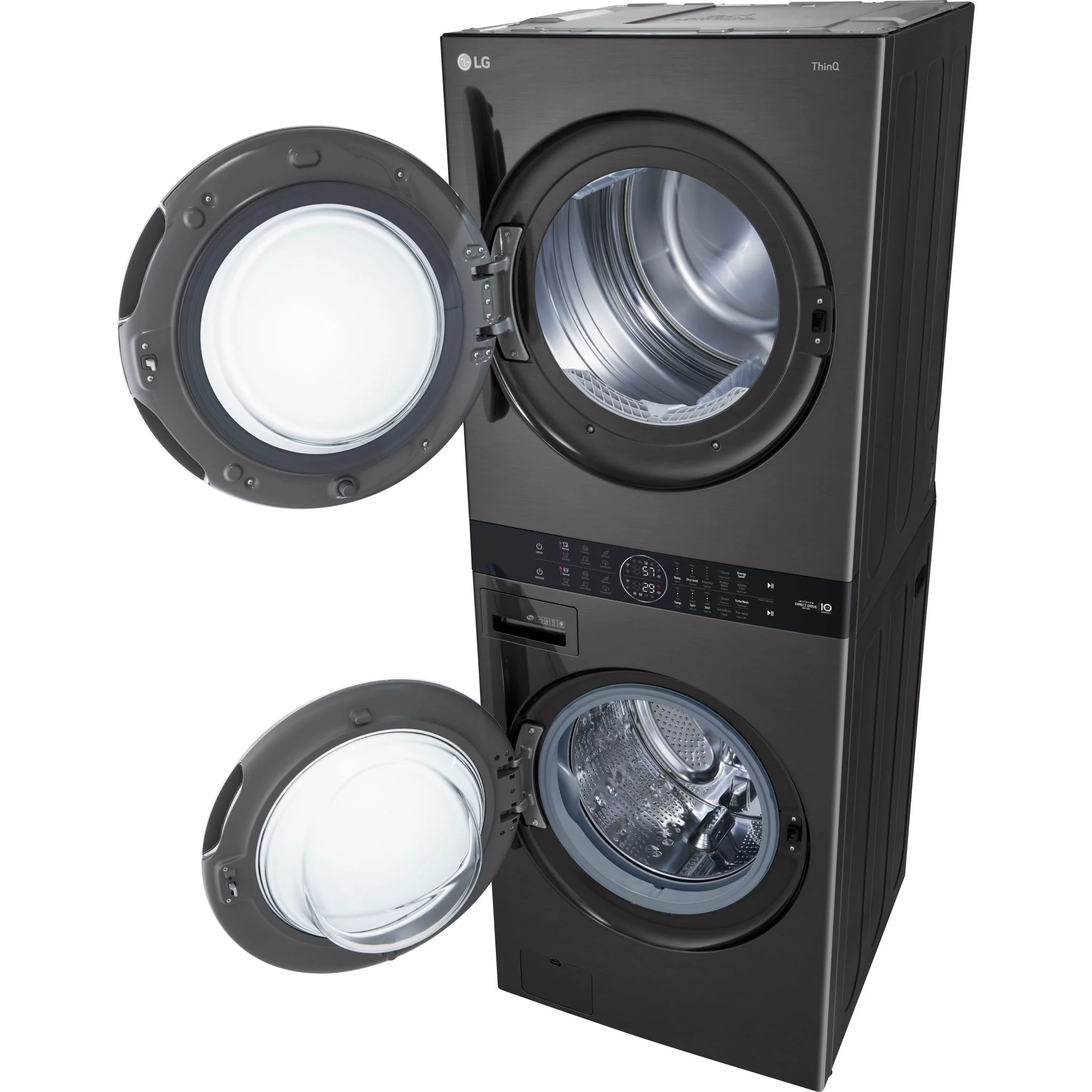 LG Single Unit Front Load LG WashTower® with Centre Control™ 5.2 cu. ft. Washer and 7.4 cu. ft. Gas - Black (WKGX201HBA) - Image 10
