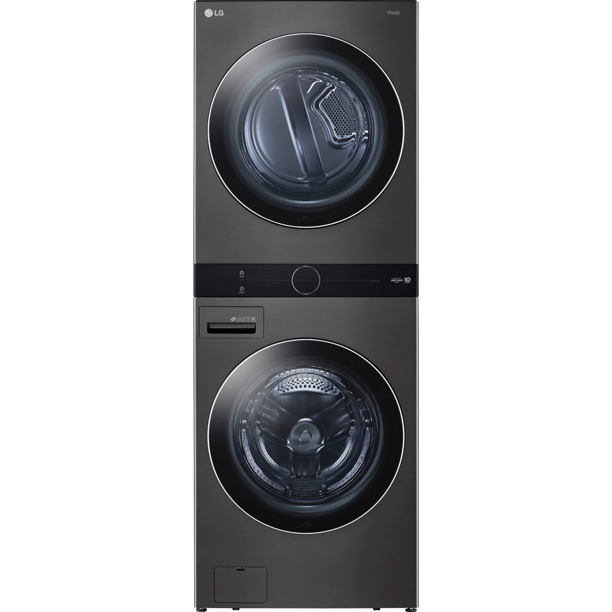 LG Single Unit Front Load LG WashTower® with Centre Control™ 5.2 cu. ft. Washer and 7.4 cu. ft. Gas - Black (WKGX201HBA) - Image 2