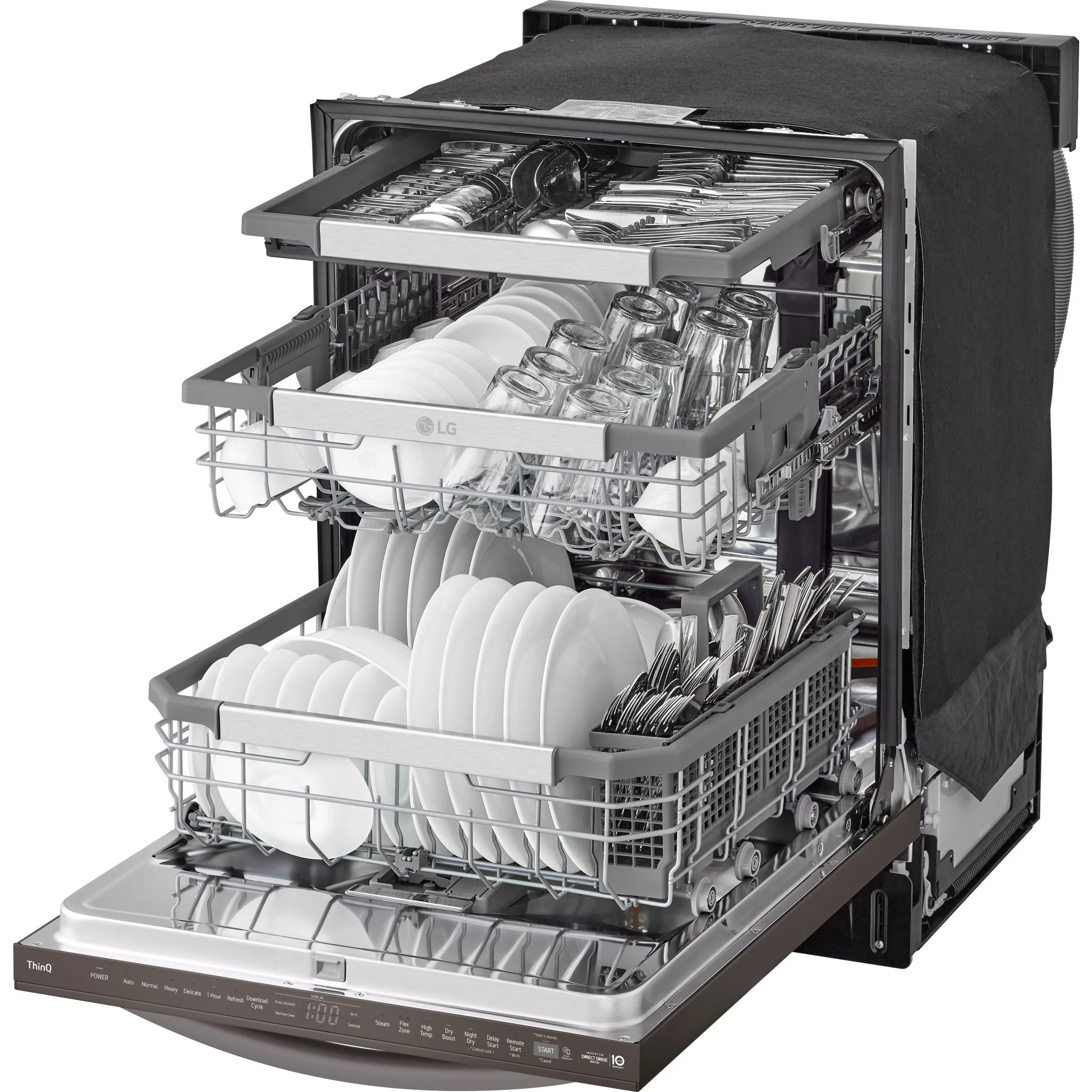 LG Smart Top Control Dishwasher with 1-Hour Wash & Dry, QuadWash Pro™, TrueSteam® and Dynamic Heat Dry - Black Stainless (LDTH7972D) - Image 11