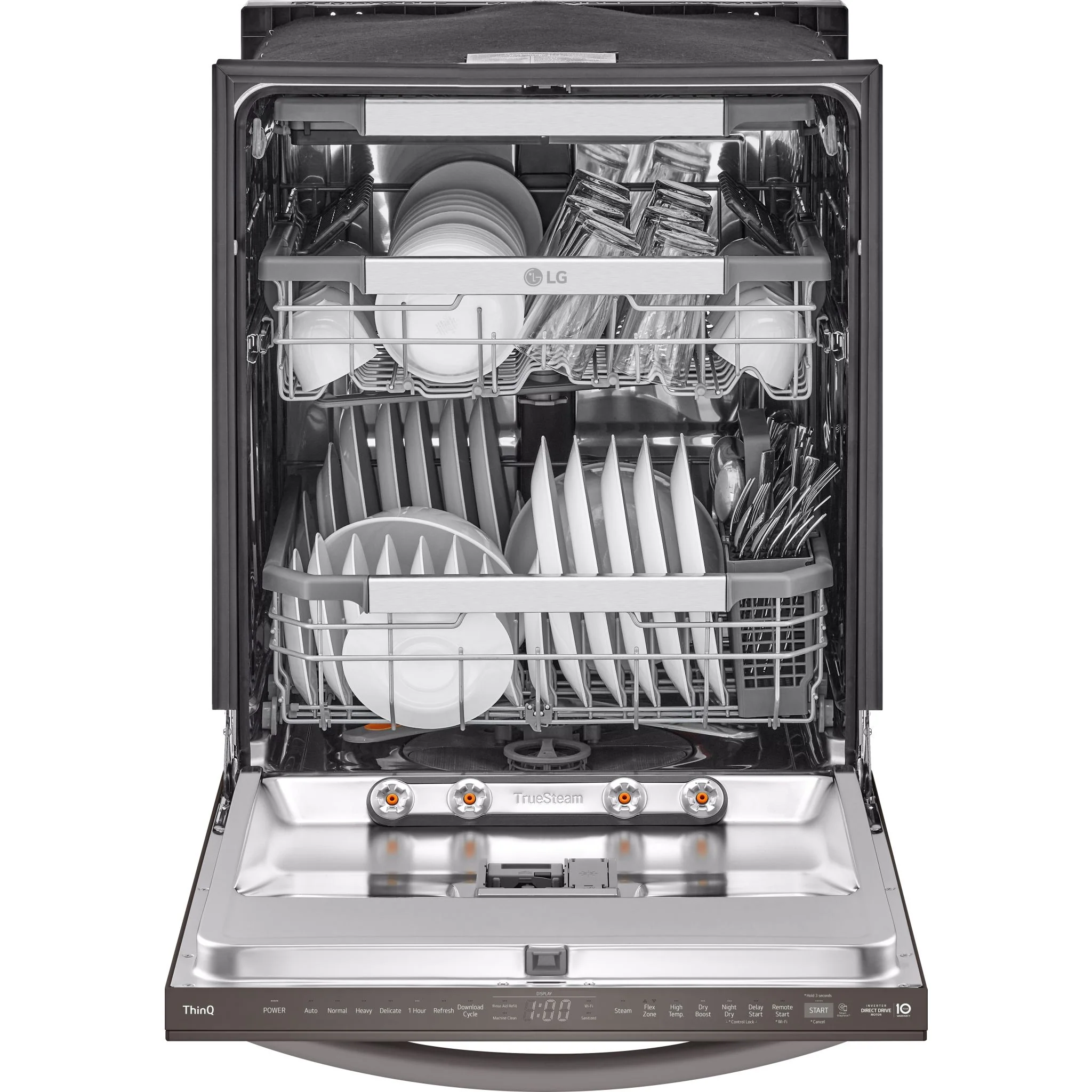 LG Smart Top Control Dishwasher with 1-Hour Wash & Dry, QuadWash Pro™, TrueSteam® and Dynamic Heat Dry - Black Stainless (LDTH7972D) - Image 4