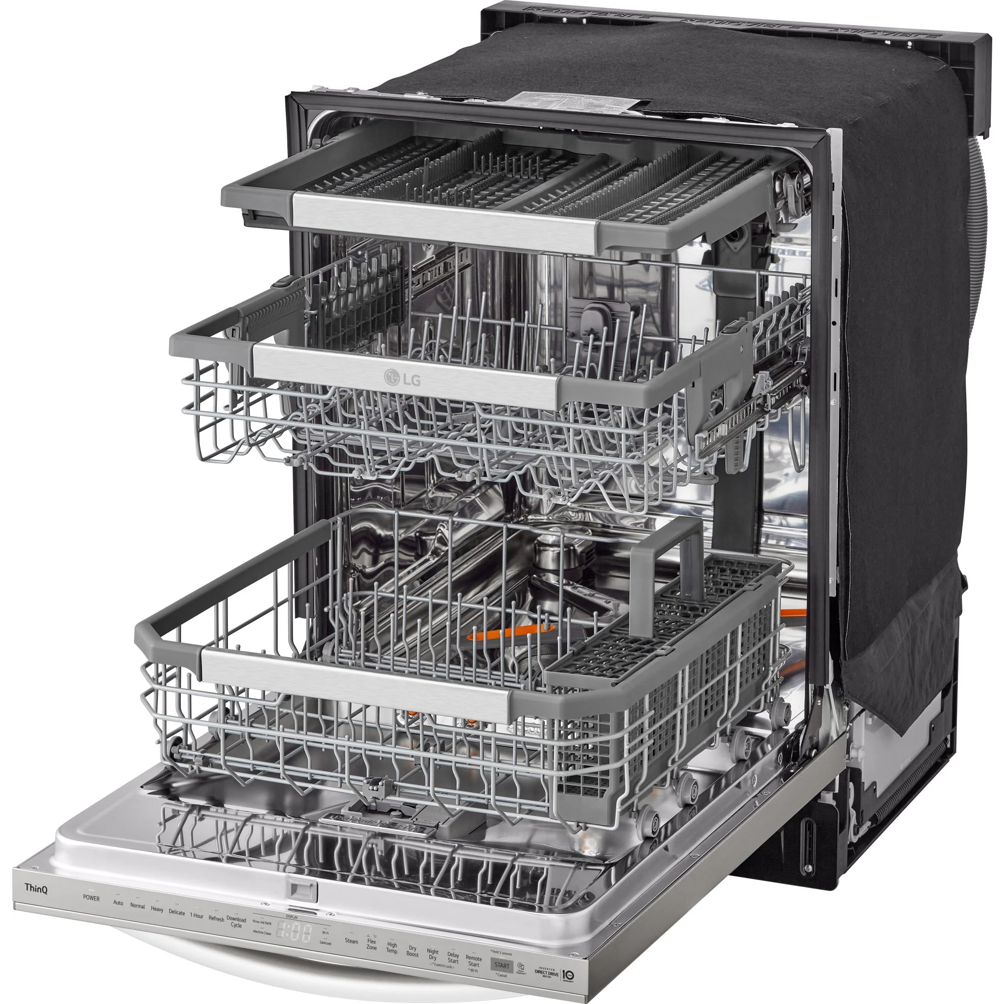 LG Smart Top Control Dishwasher with 1-Hour Wash & Dry, QuadWash Pro®, TrueSteam®, and Dynamic Heat Dry - Black Stainless (LDTH7972S) - Image 10
