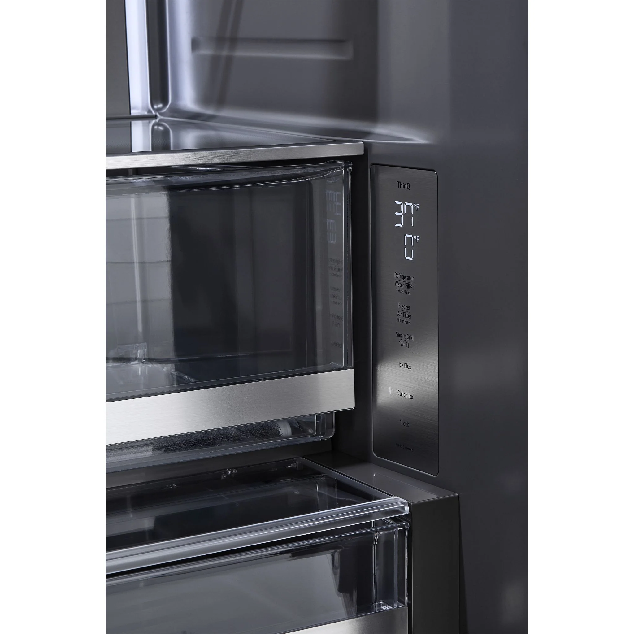LG Studio 27 cu. ft. French 3-Door Counter-Depth MAX™ Refrigerator with Internal Water Dispenser - Essence White (SRFB27W3) - Image 7