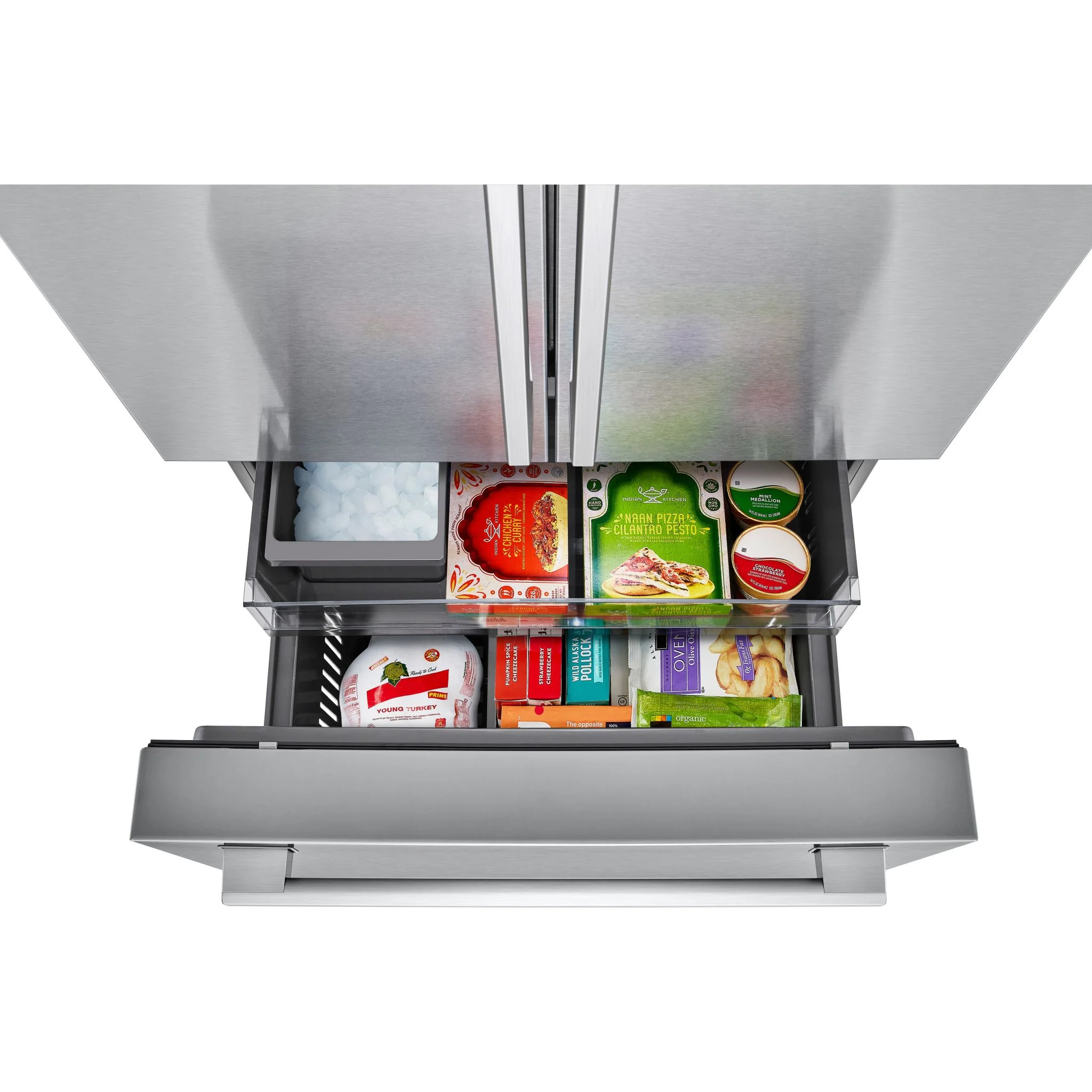 LG Studio 27 cu. ft. French 3-Door Counter-Depth MAX™ Refrigerator with Internal Water Dispenser - Stainless (SRFB27S3) - Image 4