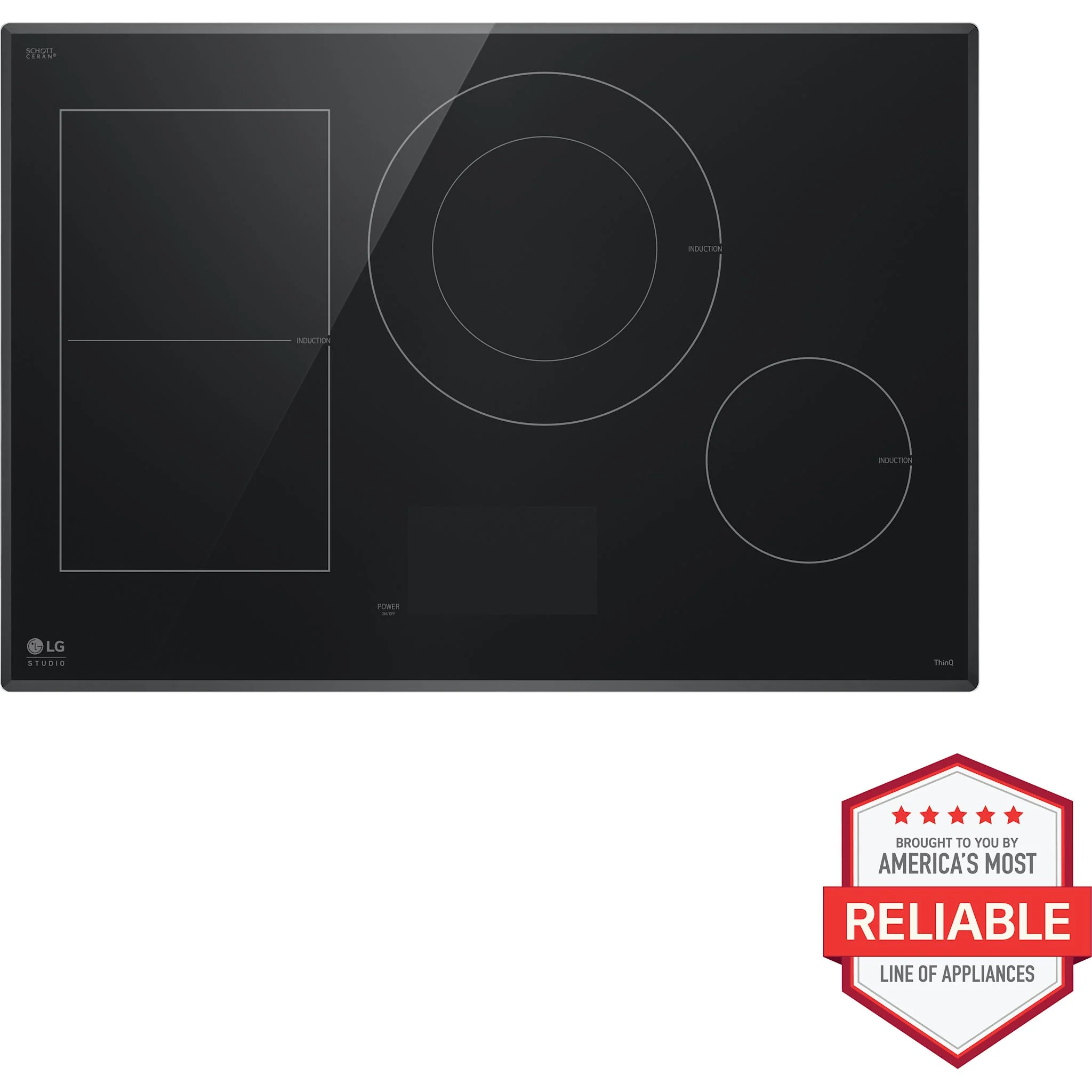 LG Studio 30” Smart Induction Cooktop with UltraHeat™ 5.0kW Element - Black (CBIS3018BE) - Image 2