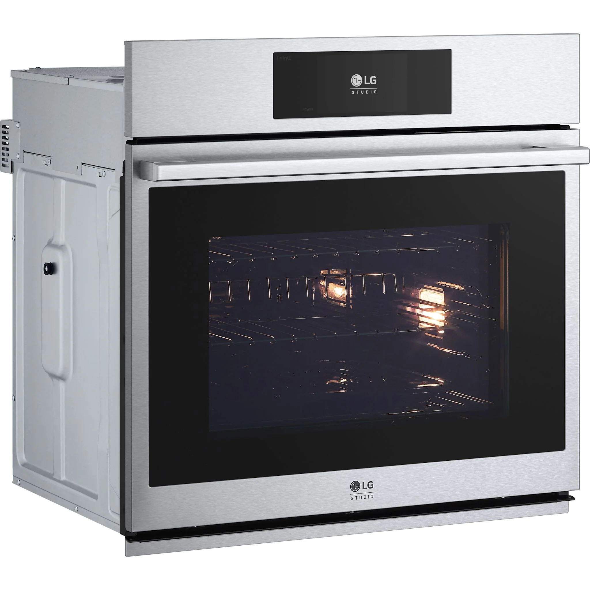 LG Studio 4.7 cu. ft. Smart InstaView® Electric Single Built-In Wall Oven with Air Fry & Steam Sous Vide - Stainless (WSES4728F) - Image 3