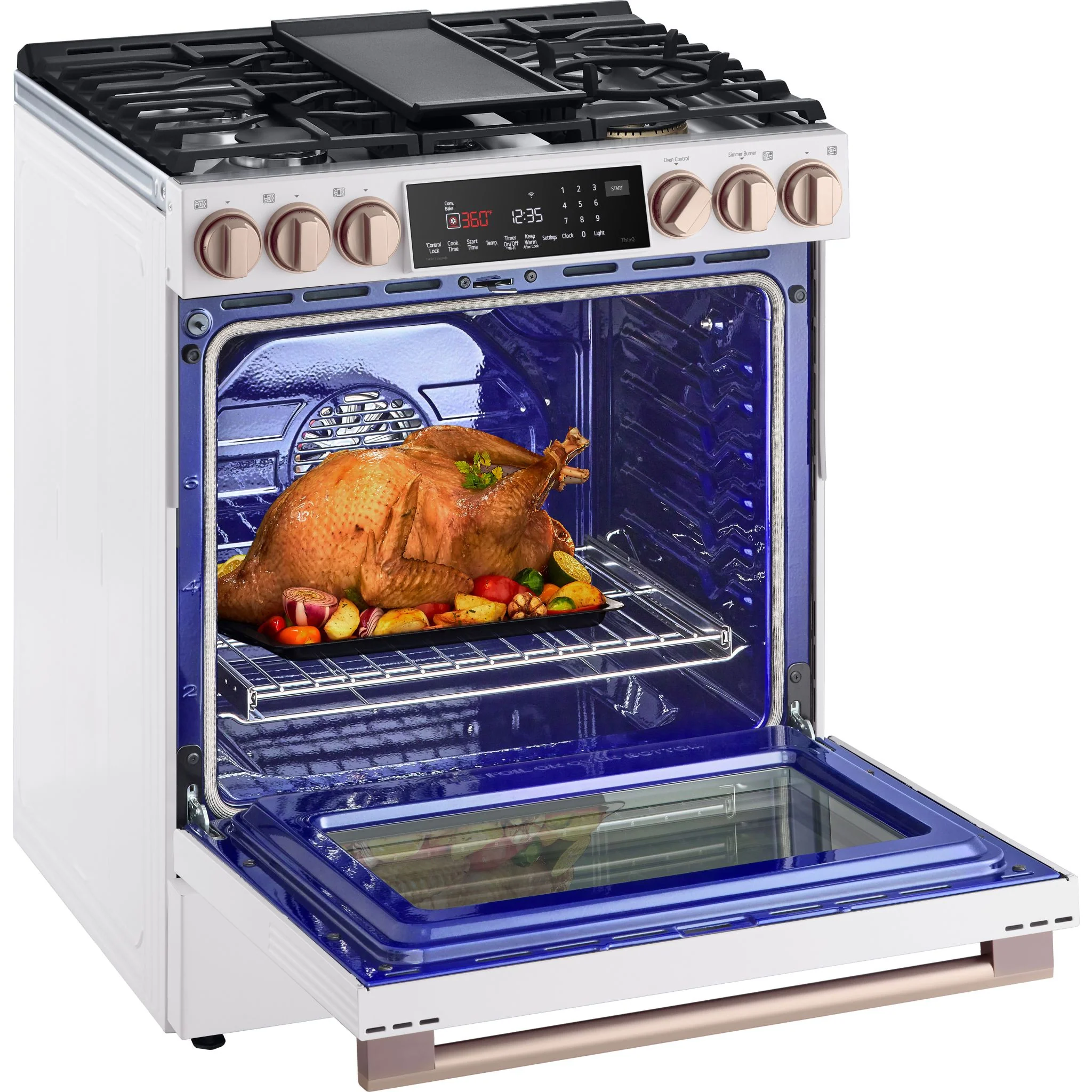 LG Studio 6.3 cu. ft. InstaView® Gas Slide-in Range with ProBake Convection® and Air Fry - Essence White (LSGS6338N) - Image 3