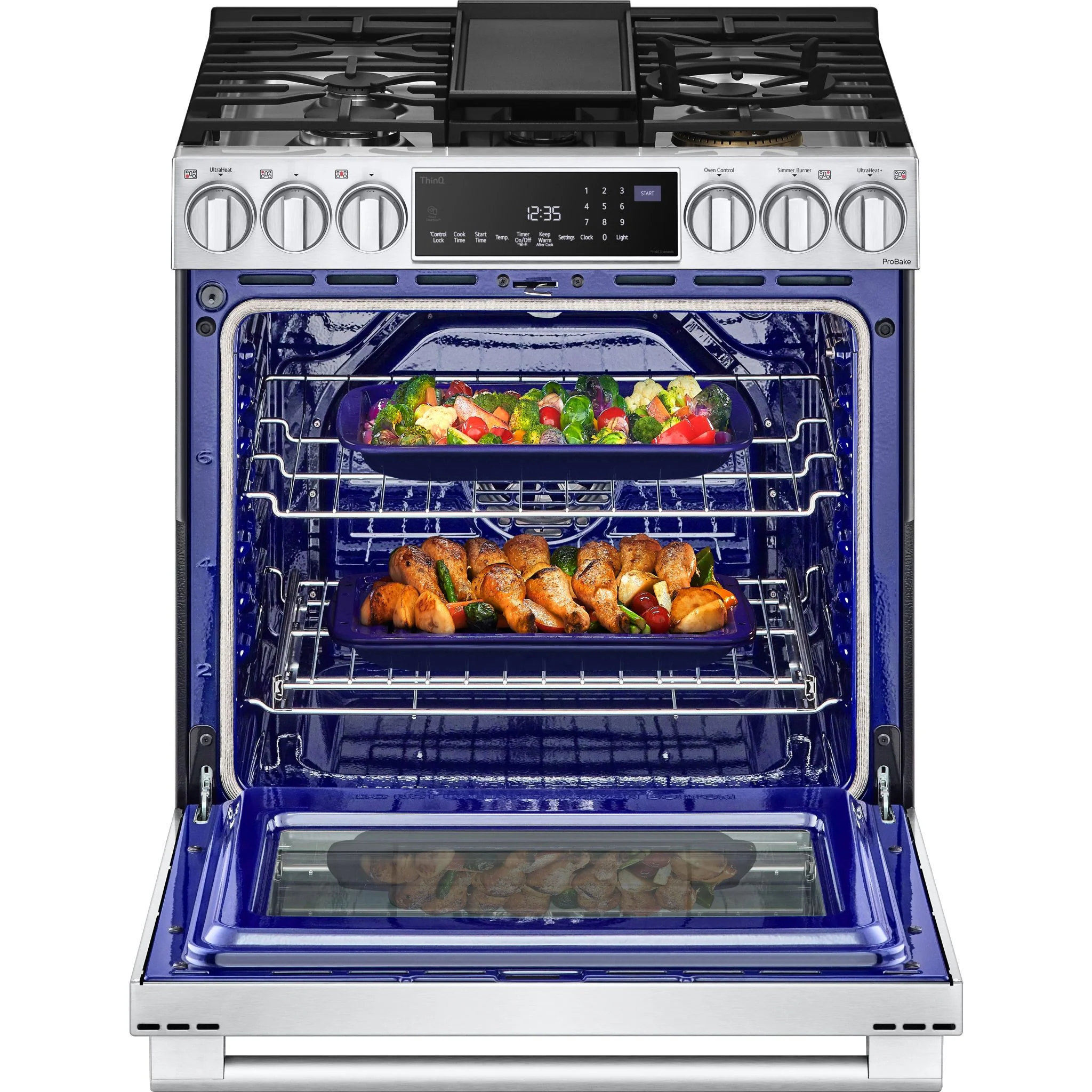 LG Studio 6.3 cu. ft. InstaView® Gas Slide-in Range with ProBake Convection® and Air Fry - Stainless (LSGS6338F) - Image 11