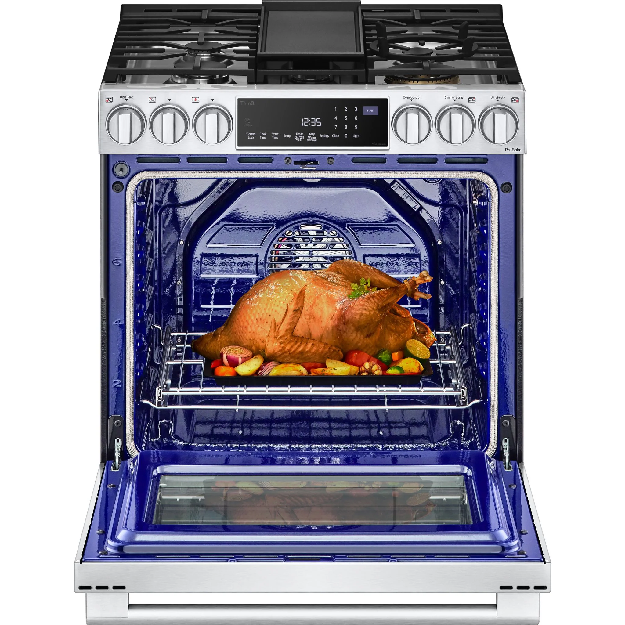 LG Studio 6.3 cu. ft. InstaView® Gas Slide-in Range with ProBake Convection® and Air Fry - Stainless (LSGS6338F) - Image 12