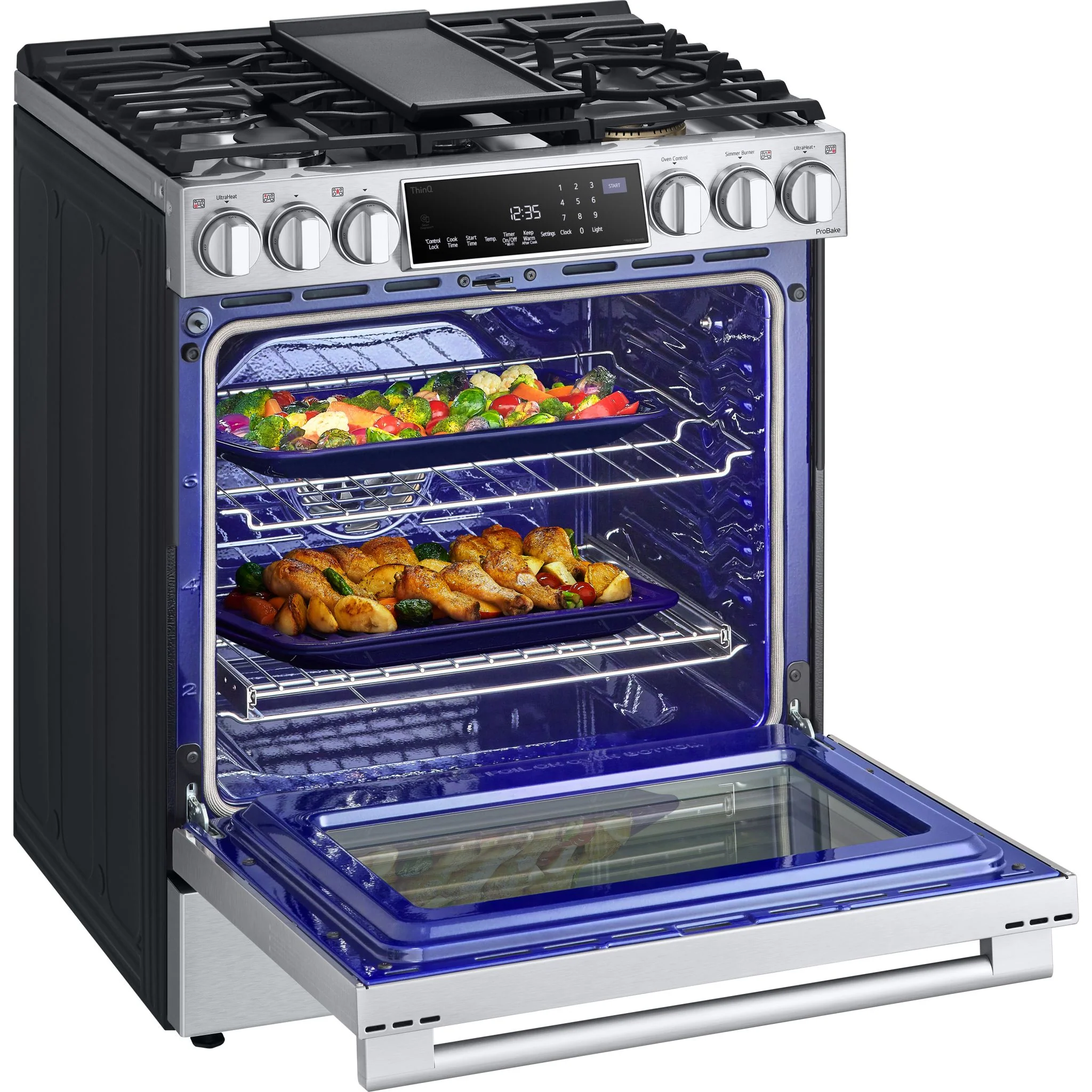 LG Studio 6.3 cu. ft. InstaView® Gas Slide-in Range with ProBake Convection® and Air Fry - Stainless (LSGS6338F) - Image 13