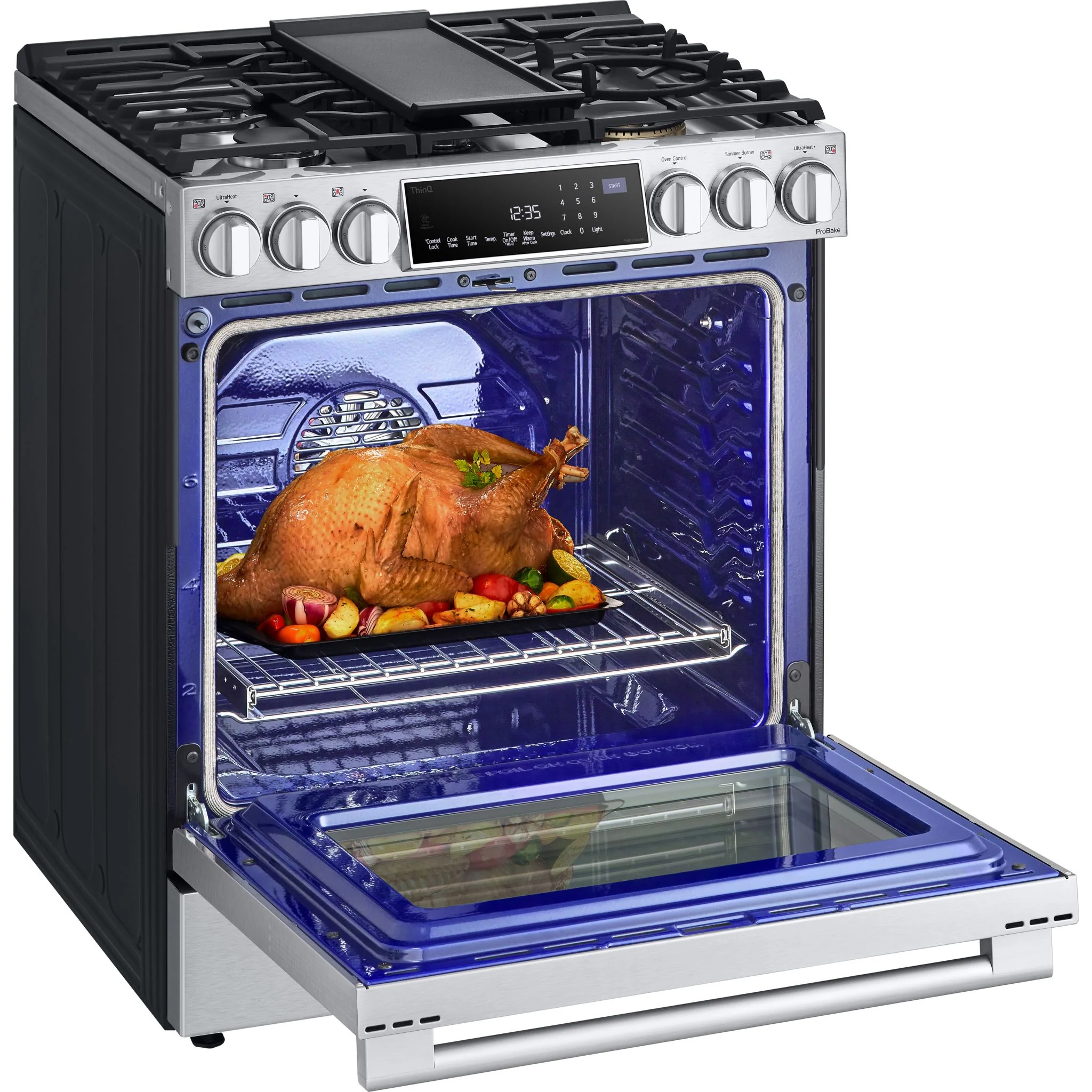 LG Studio 6.3 cu. ft. InstaView® Gas Slide-in Range with ProBake Convection® and Air Fry - Stainless (LSGS6338F) - Image 14