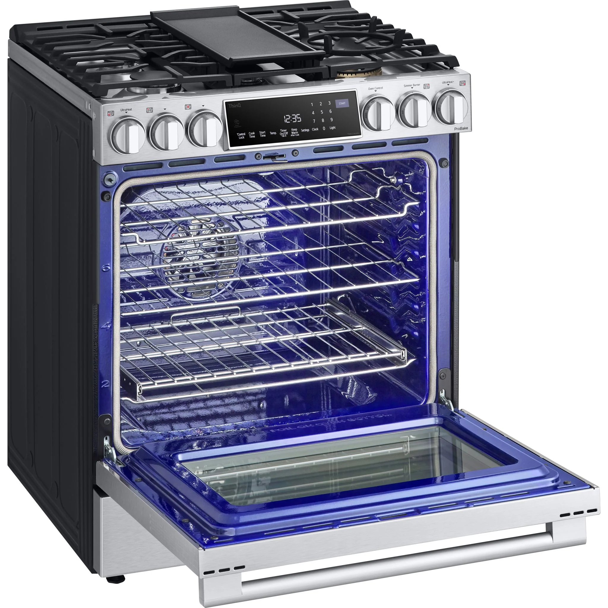 LG Studio 6.3 cu. ft. InstaView® Gas Slide-in Range with ProBake Convection® and Air Fry - Stainless (LSGS6338F) - Image 15