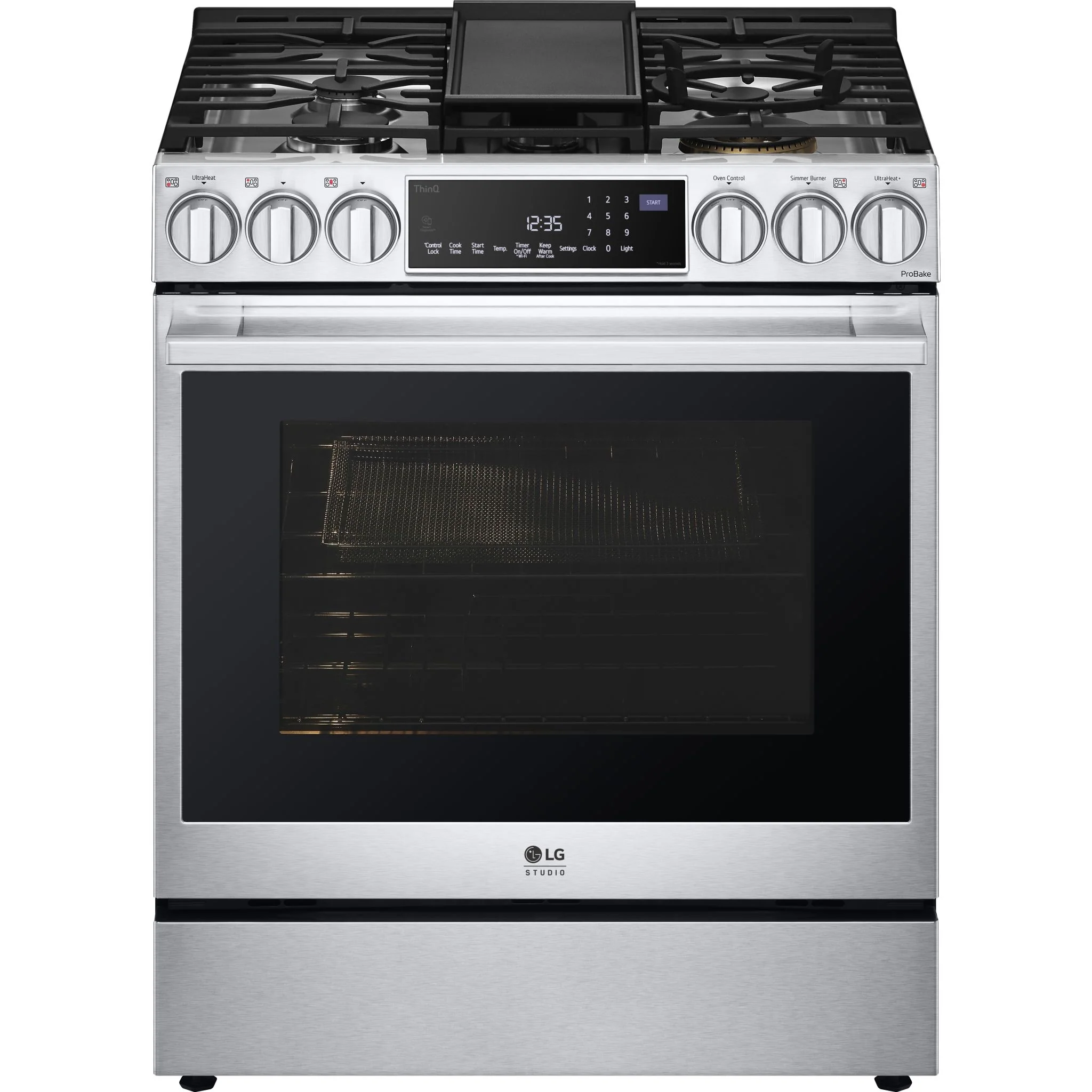 LG Studio 6.3 cu. ft. InstaView® Gas Slide-in Range with ProBake Convection® and Air Fry - Stainless (LSGS6338F) - Image 2