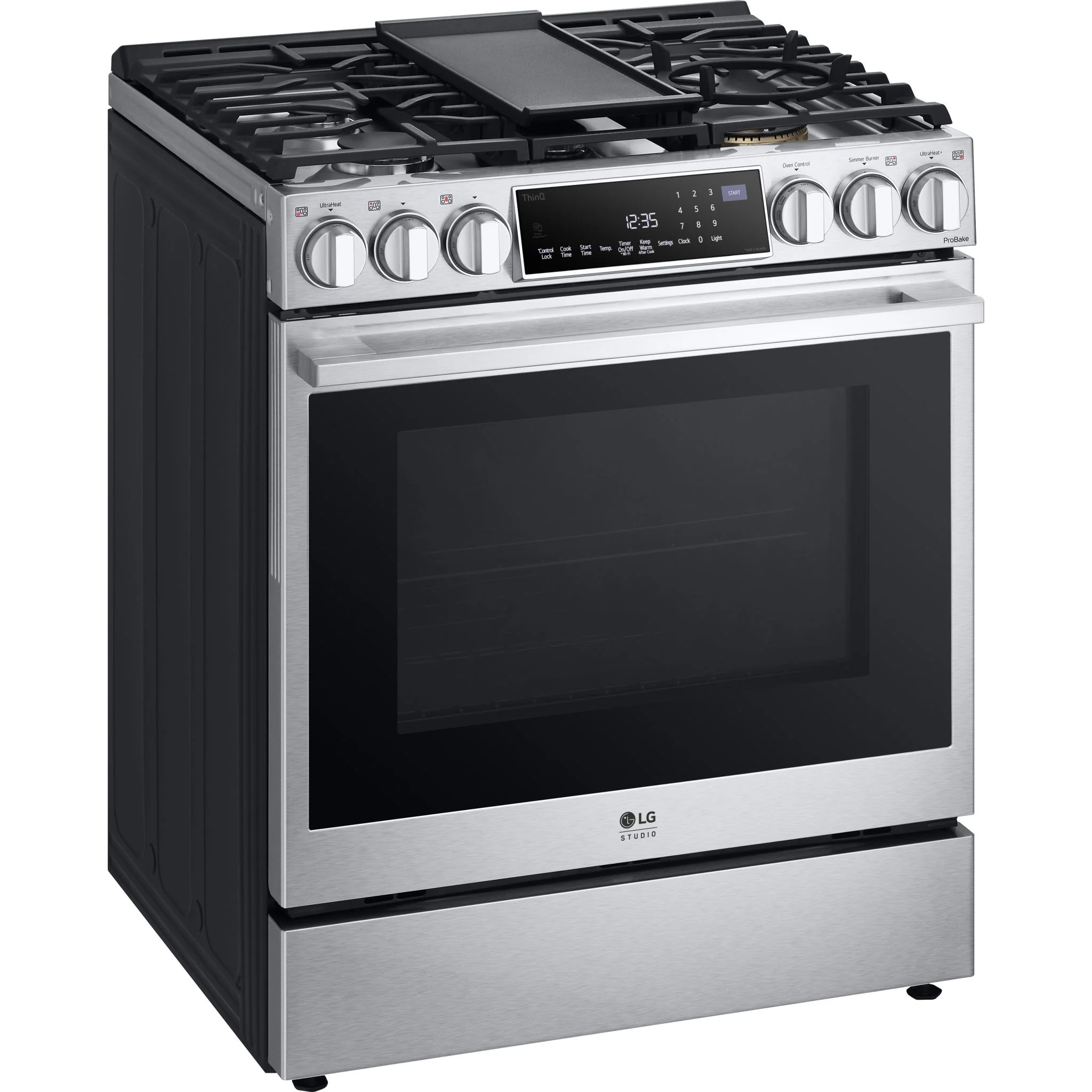 LG Studio 6.3 cu. ft. InstaView® Gas Slide-in Range with ProBake Convection® and Air Fry - Stainless (LSGS6338F) - Image 4