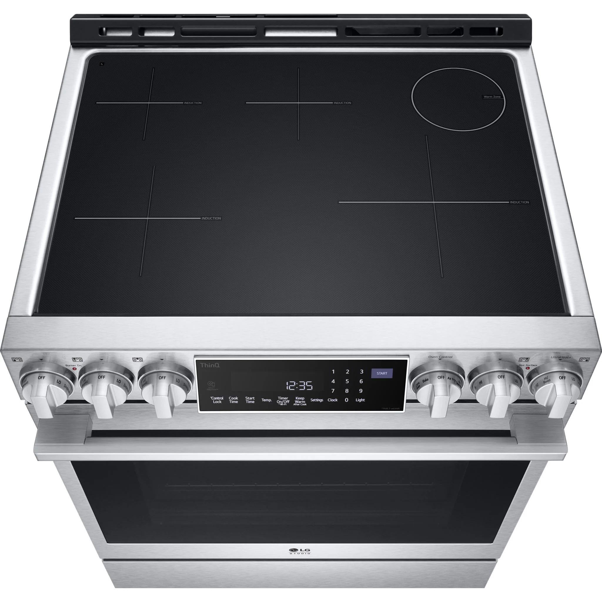 LG Studio 6.3 cu. ft. InstaView® Induction Slide-in Range with Air Fry and Air Sous Vide - Stainless (LSIS6338F) - Image 5