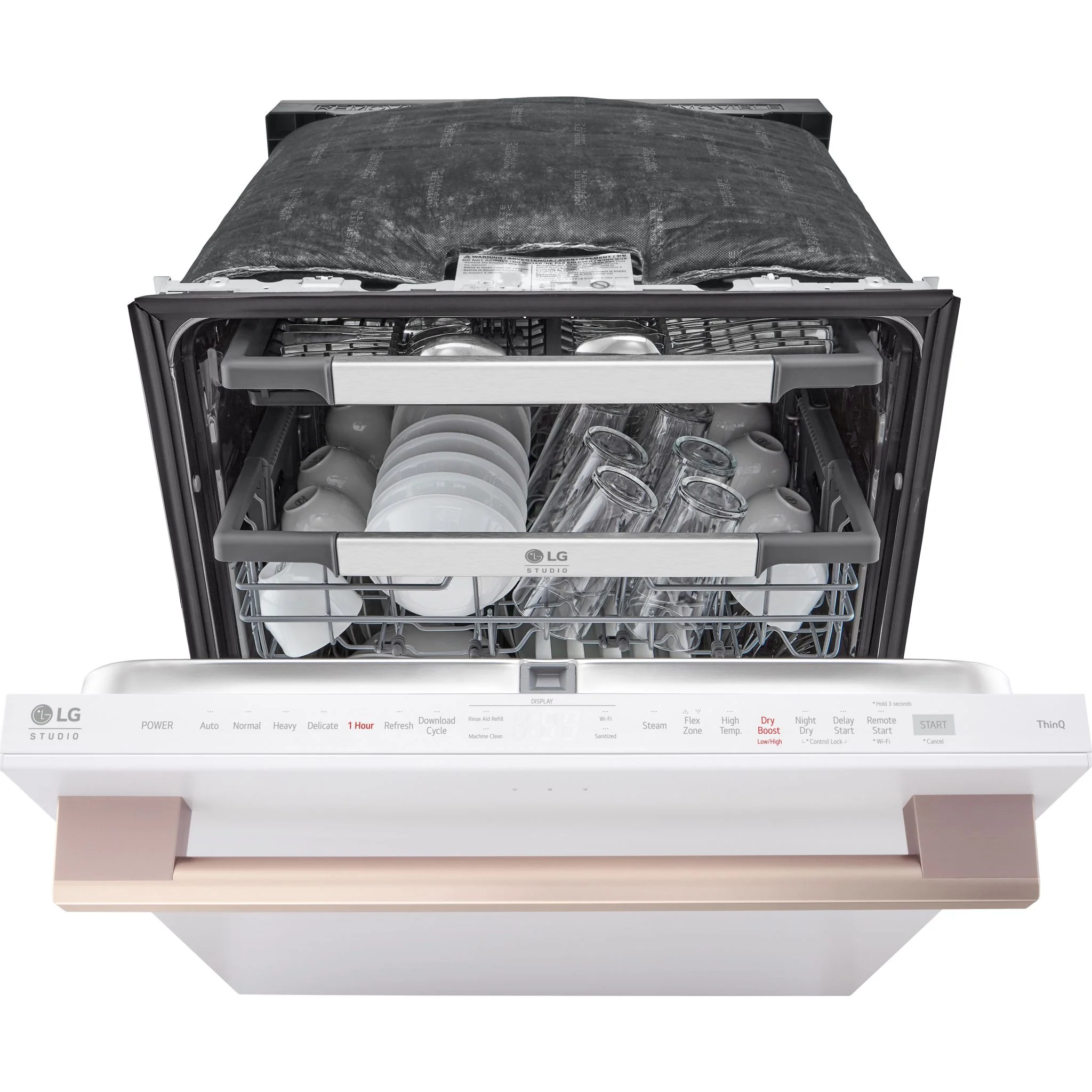 LG Studio Smart Top Control Dishwasher with 1-Hour Wash & Dry, QuadWash® Pro, TrueSteam® and Dynamic Heat Dry - Essence White (SDWB24W3) - Image 2