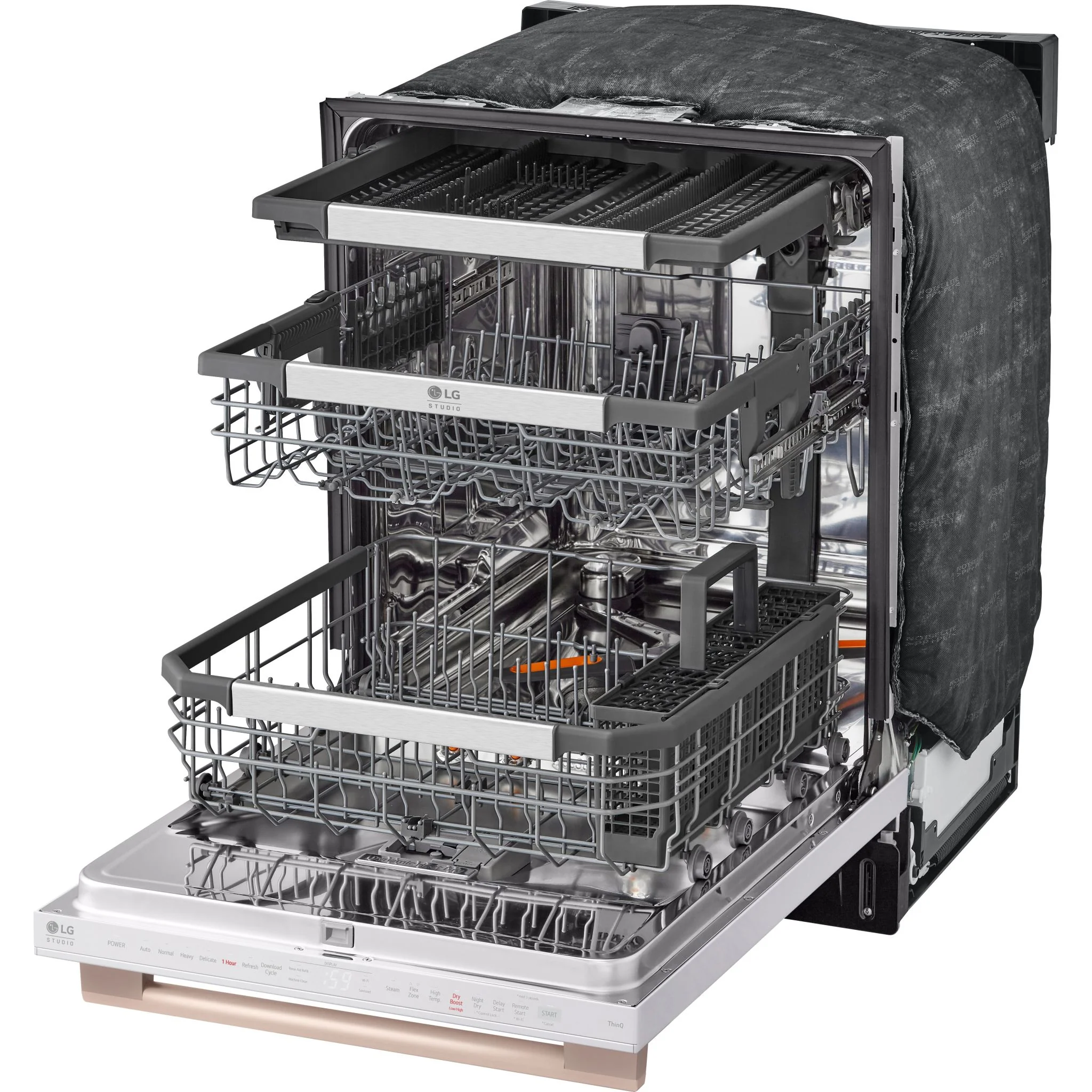 LG Studio Smart Top Control Dishwasher with 1-Hour Wash & Dry, QuadWash® Pro, TrueSteam® and Dynamic Heat Dry - Essence White (SDWB24W3) - Image 4