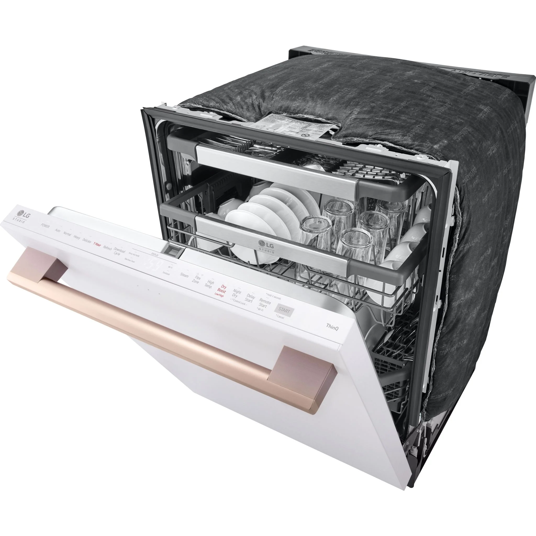 LG Studio Smart Top Control Dishwasher with 1-Hour Wash & Dry, QuadWash® Pro, TrueSteam® and Dynamic Heat Dry - Essence White (SDWB24W3) - Image 6