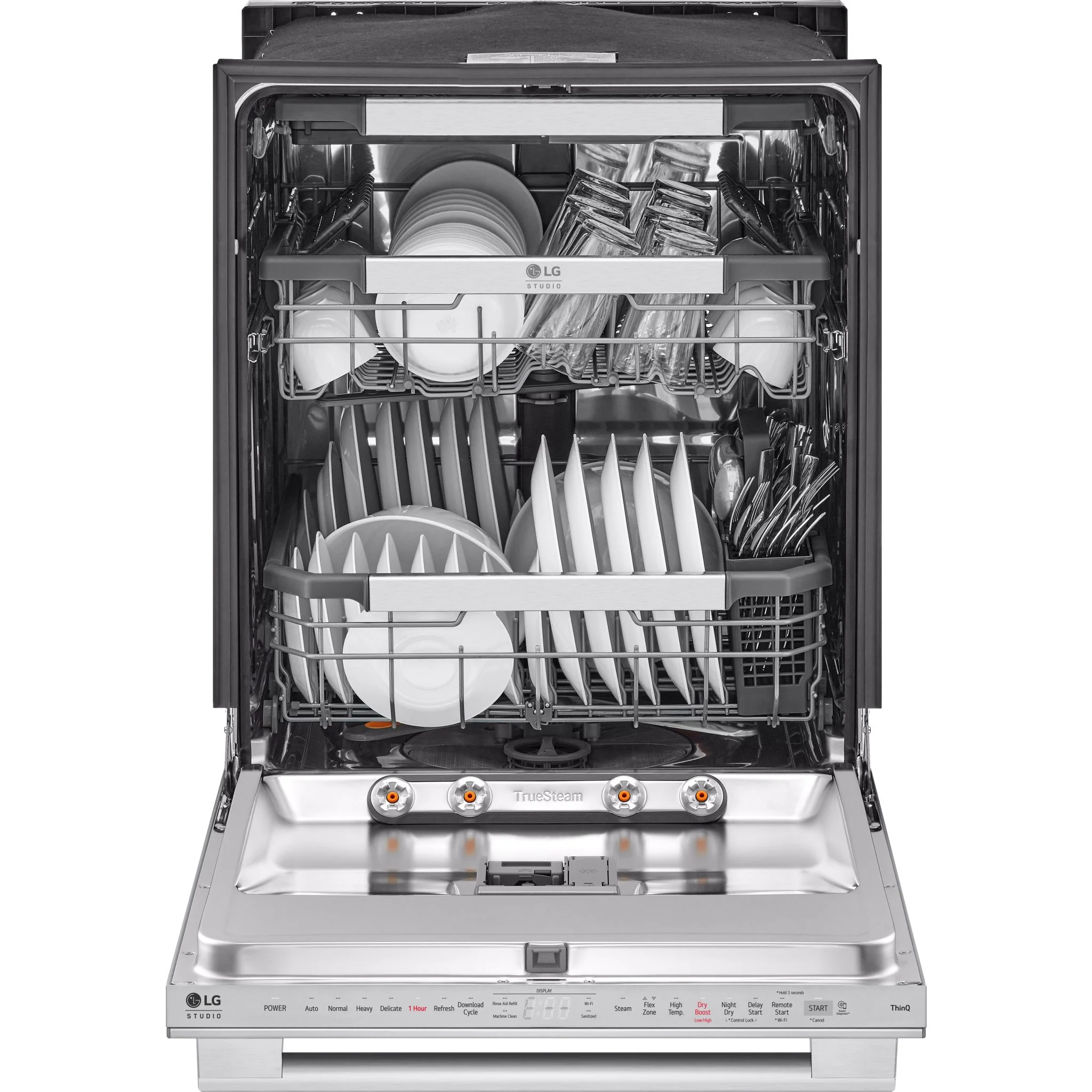 LG Studio Top Control Smart Dishwasher with 1-Hour Wash & Dry, QuadWash Pro™, TrueSteam® and Dynamic Heat Dry - Stainless (SDWB24S3) - Image 11