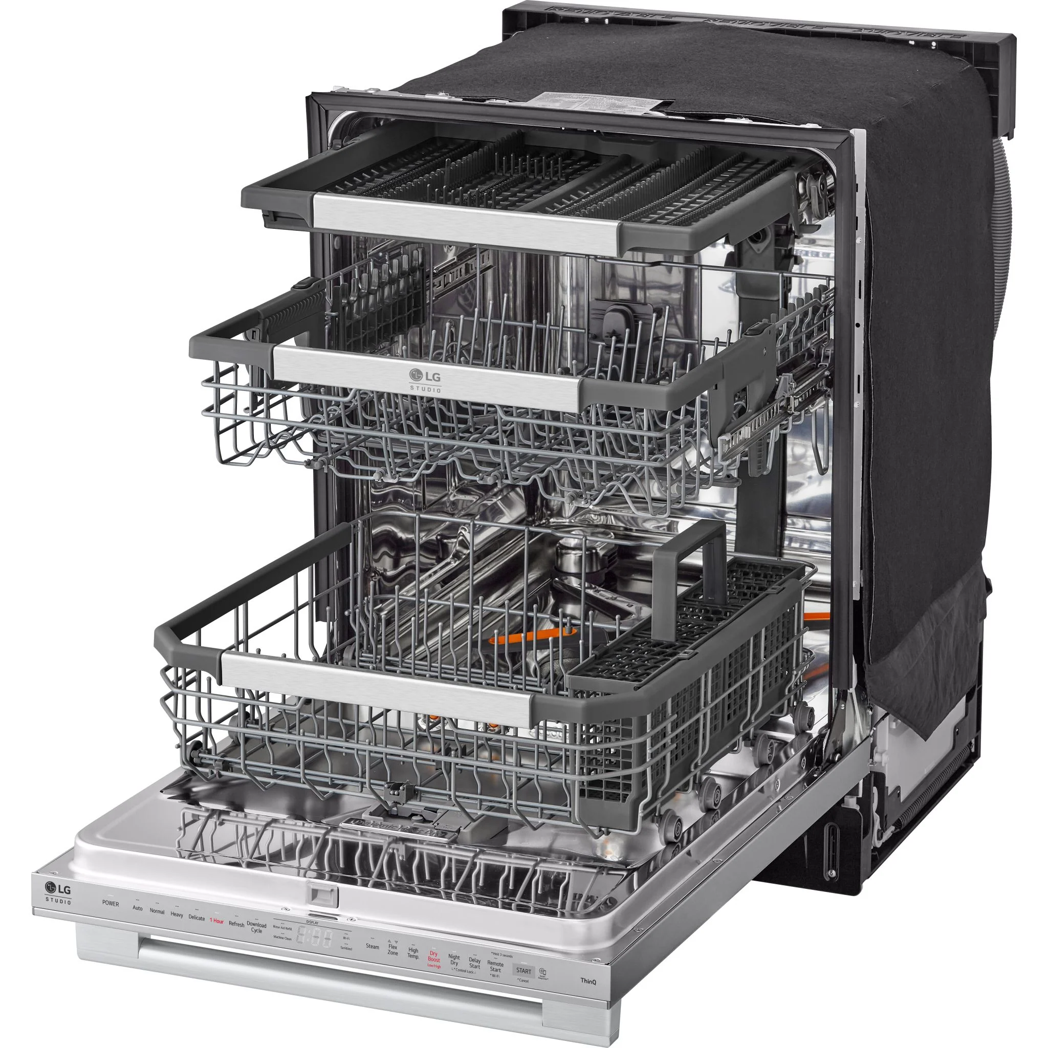LG Studio Top Control Smart Dishwasher with 1-Hour Wash & Dry, QuadWash Pro™, TrueSteam® and Dynamic Heat Dry - Stainless (SDWB24S3) - Image 15
