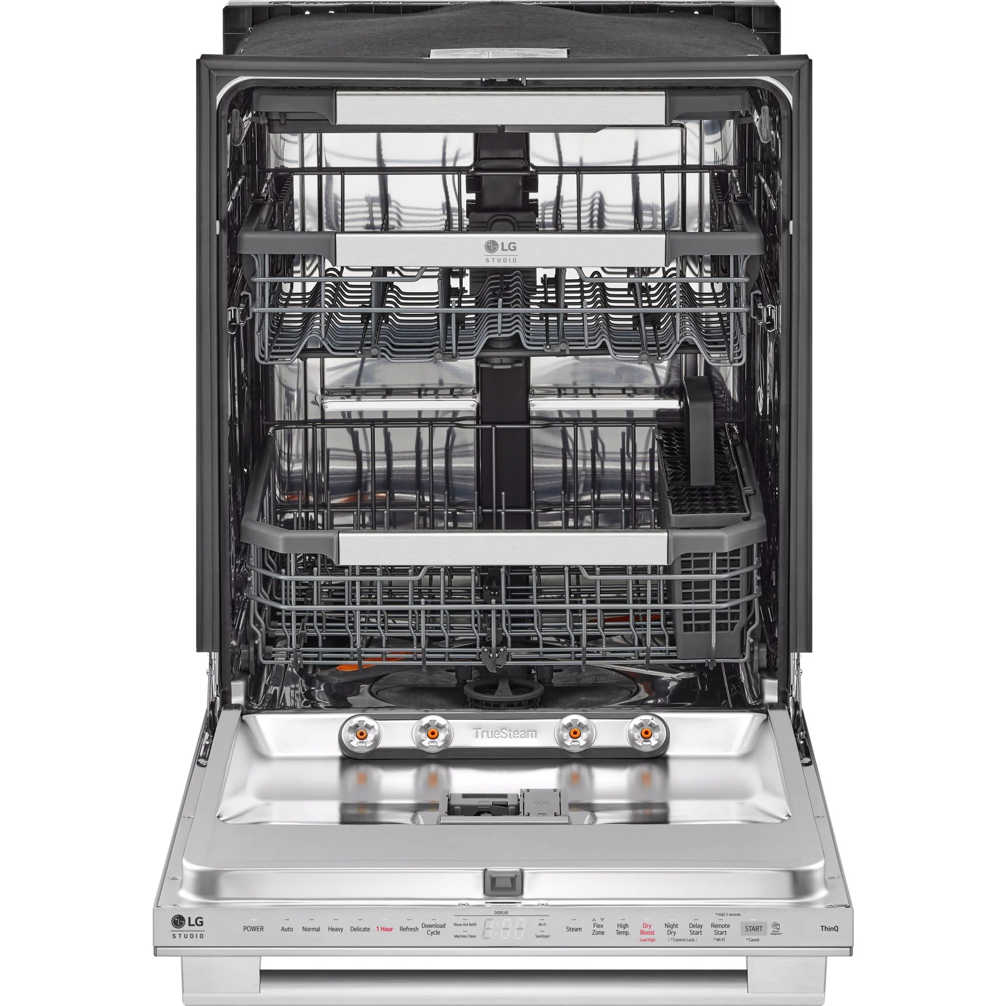 LG Studio Top Control Smart Dishwasher with 1-Hour Wash & Dry, QuadWash Pro™, TrueSteam® and Dynamic Heat Dry - Stainless (SDWB24S3) - Image 2