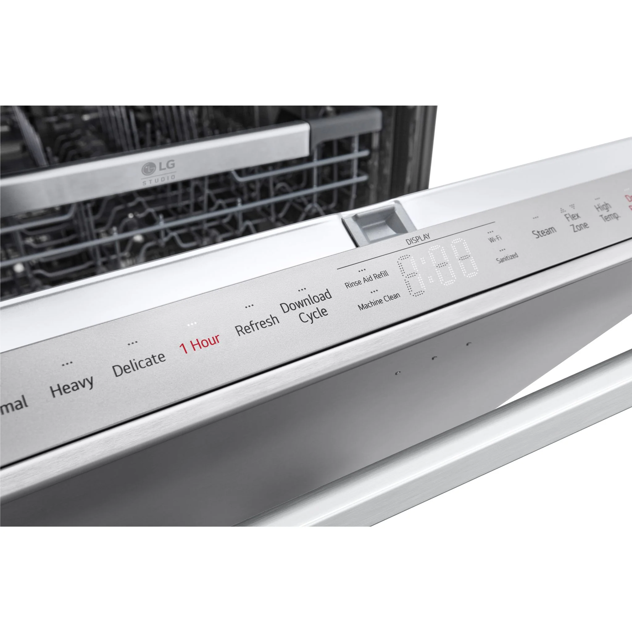 LG Studio Top Control Smart Dishwasher with 1-Hour Wash & Dry, QuadWash Pro™, TrueSteam® and Dynamic Heat Dry - Stainless (SDWB24S3) - Image 4