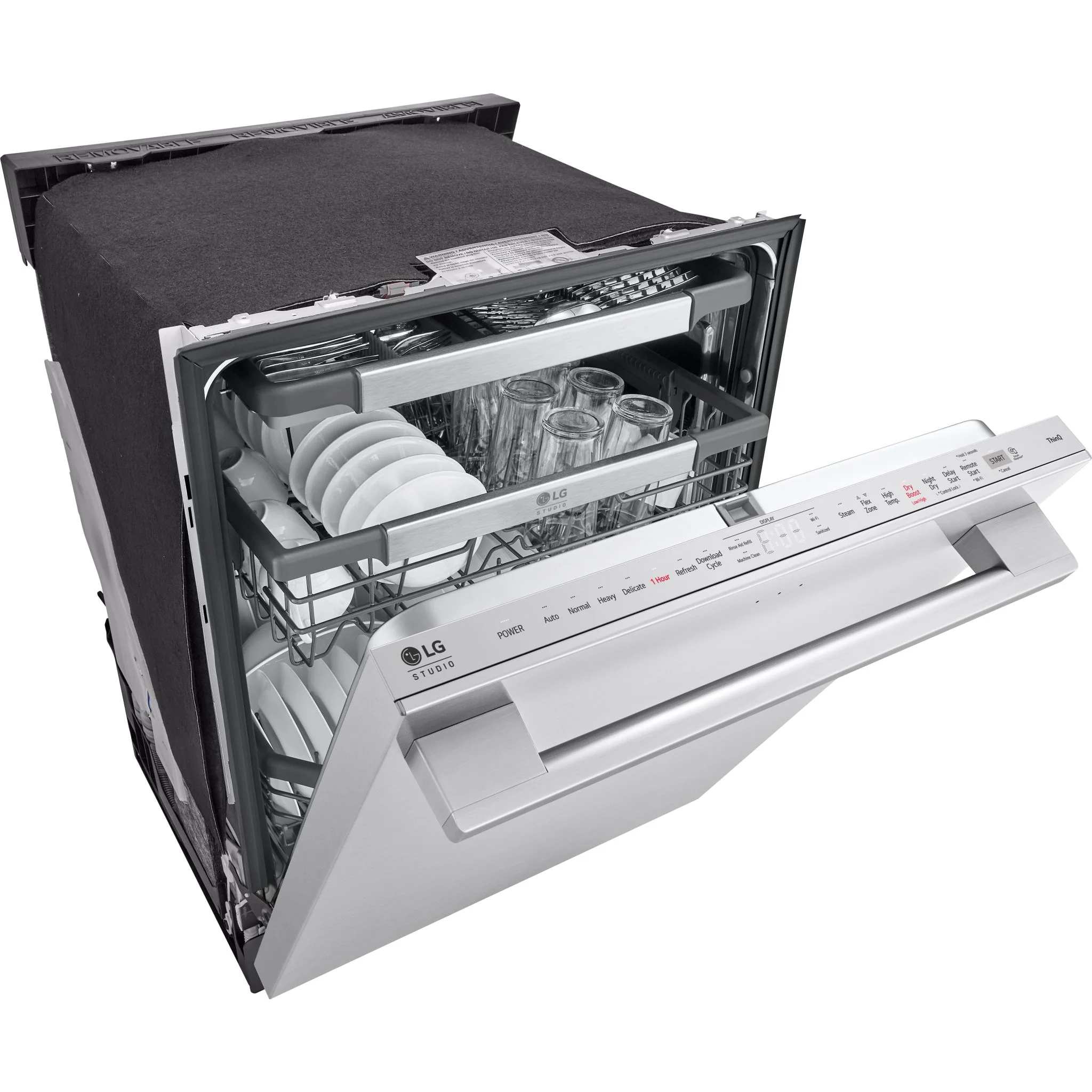 LG Studio Top Control Smart Dishwasher with 1-Hour Wash & Dry, QuadWash Pro™, TrueSteam® and Dynamic Heat Dry - Stainless (SDWB24S3) - Image 7
