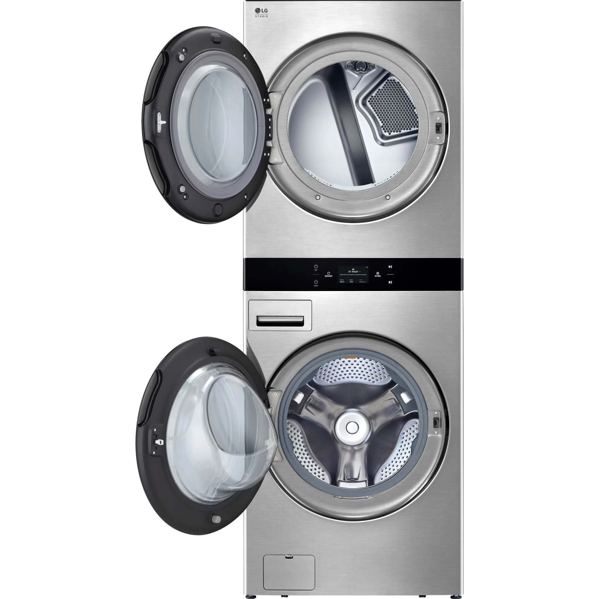 LG Studio WashTower® with AIDD 2.0 and ezDispense. 5.8 and 7.4 cu.ft. - Noble Steel (SWWE50N3) - Image 2