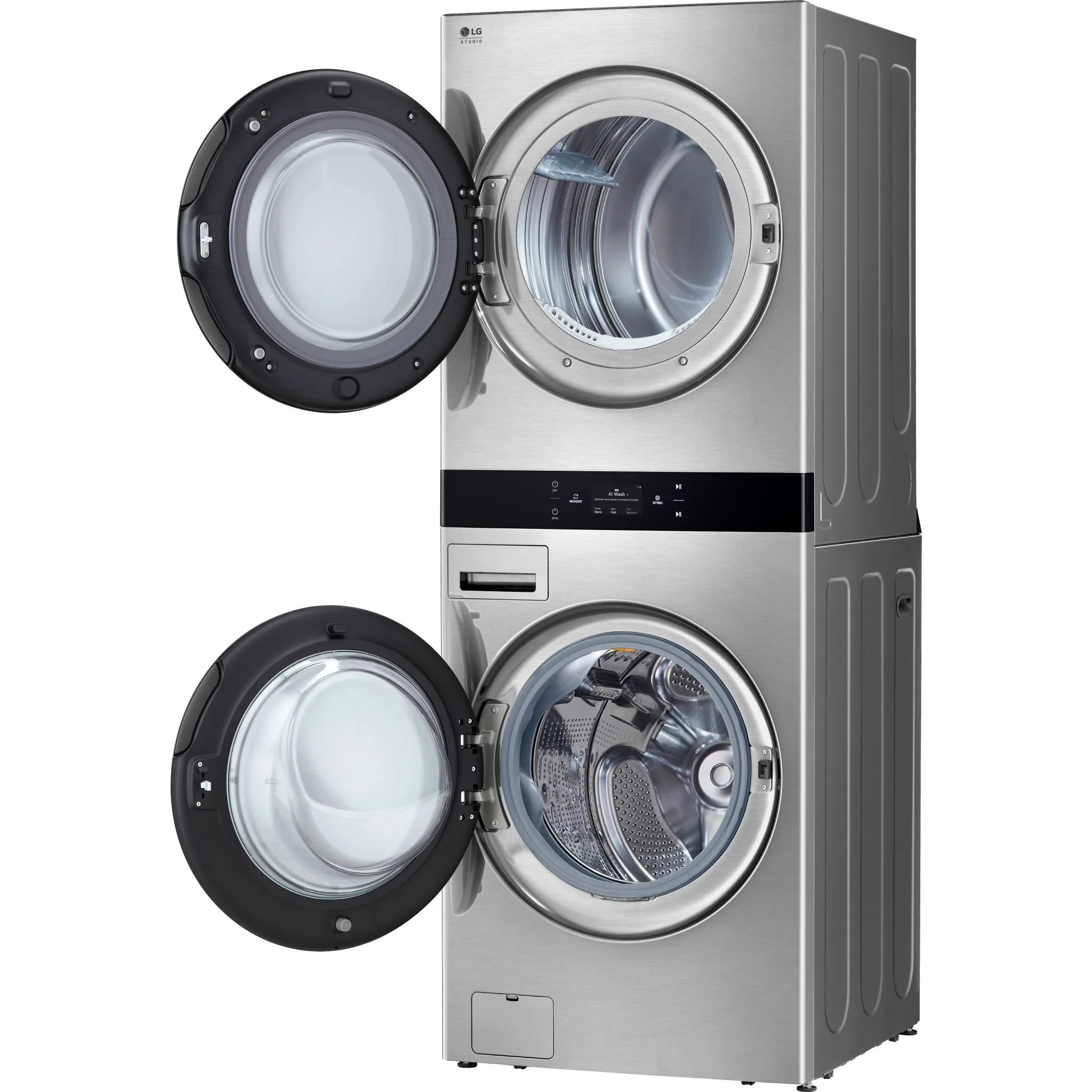 LG Studio WashTower® with AIDD 2.0 and ezDispense. 5.8 and 7.4 cu.ft. - Noble Steel (SWWE50N3) - Image 3
