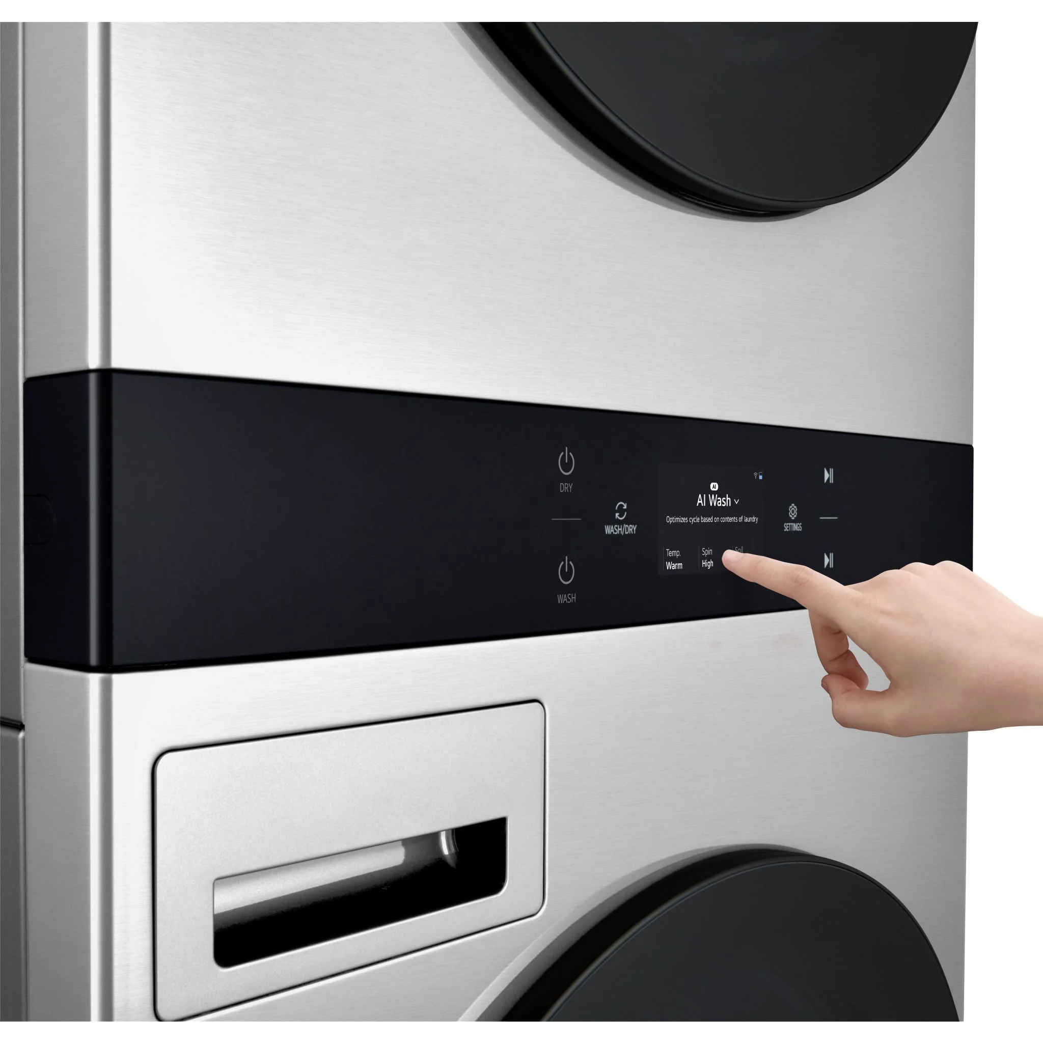 LG Studio WashTower® with AIDD 2.0 and ezDispense. 5.8 and 7.4 cu.ft. - Noble Steel (SWWE50N3) - Image 5