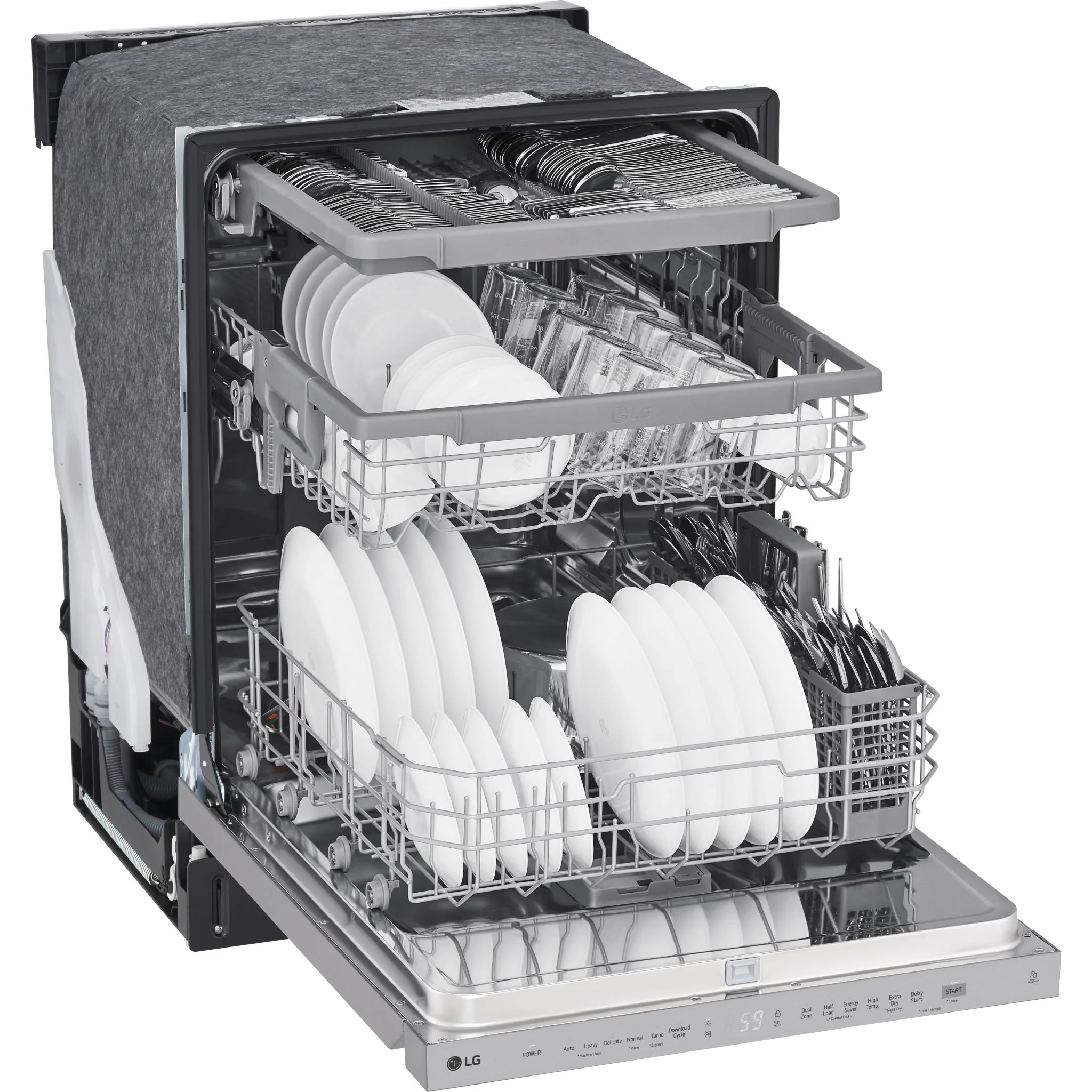LG Top Control Dishwasher with QuadWash and 3rd rac - Smudge Resistant Stainless Steel (LDPN454HT) - Image 10