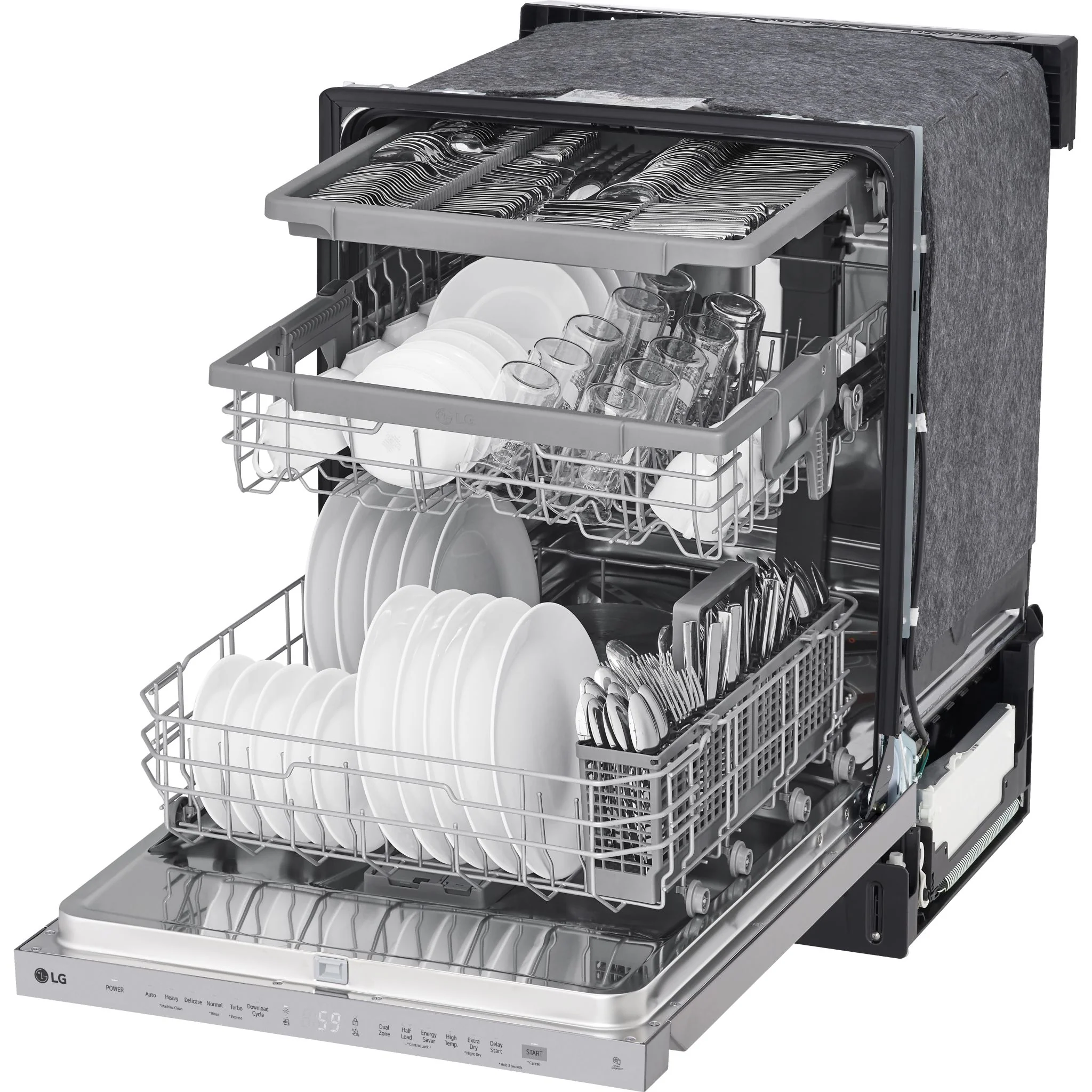 LG Top Control Dishwasher with QuadWash and 3rd rac - Smudge Resistant Stainless Steel (LDPN454HT) - Image 12