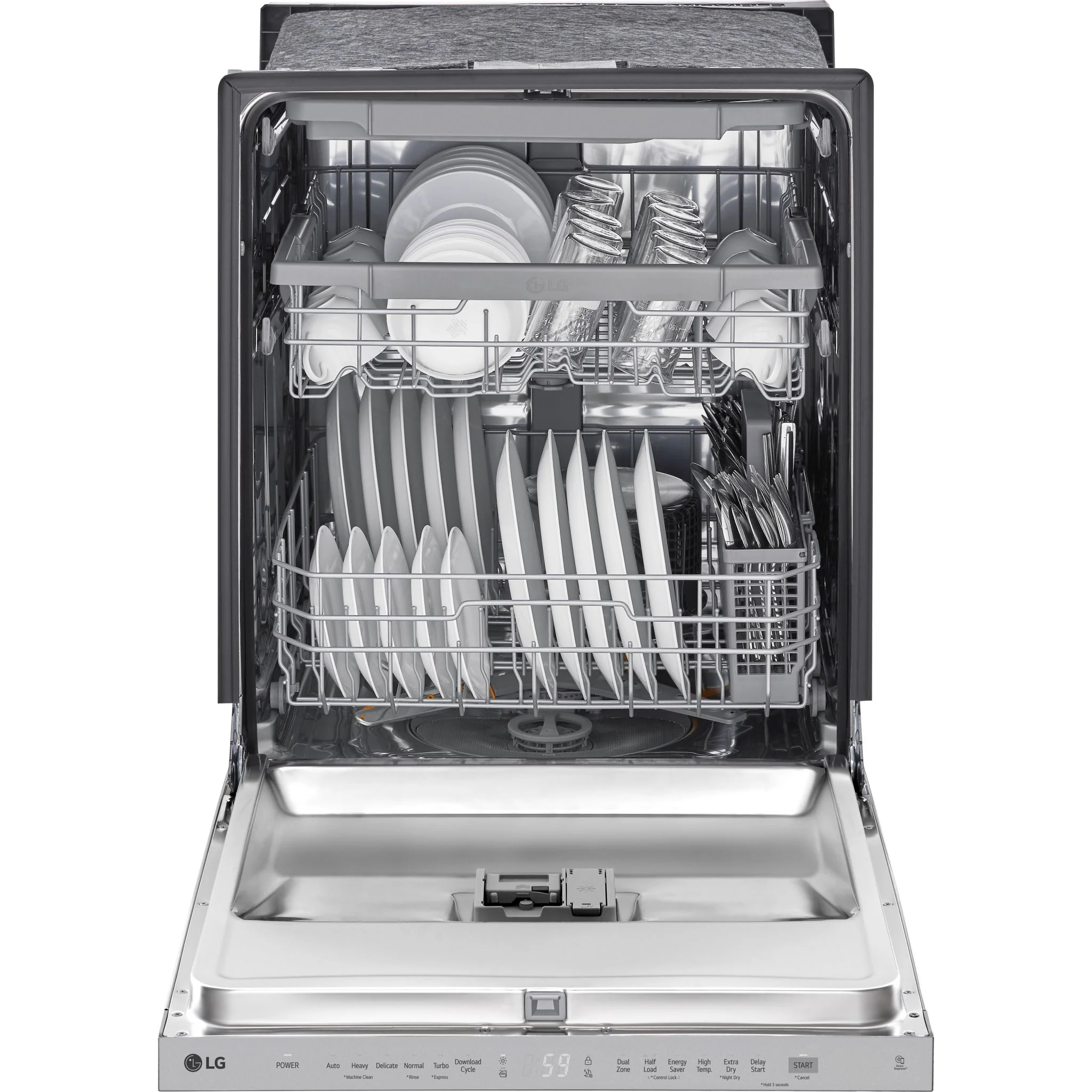 LG Top Control Dishwasher with QuadWash and 3rd rac - Smudge Resistant Stainless Steel (LDPN454HT) - Image 3