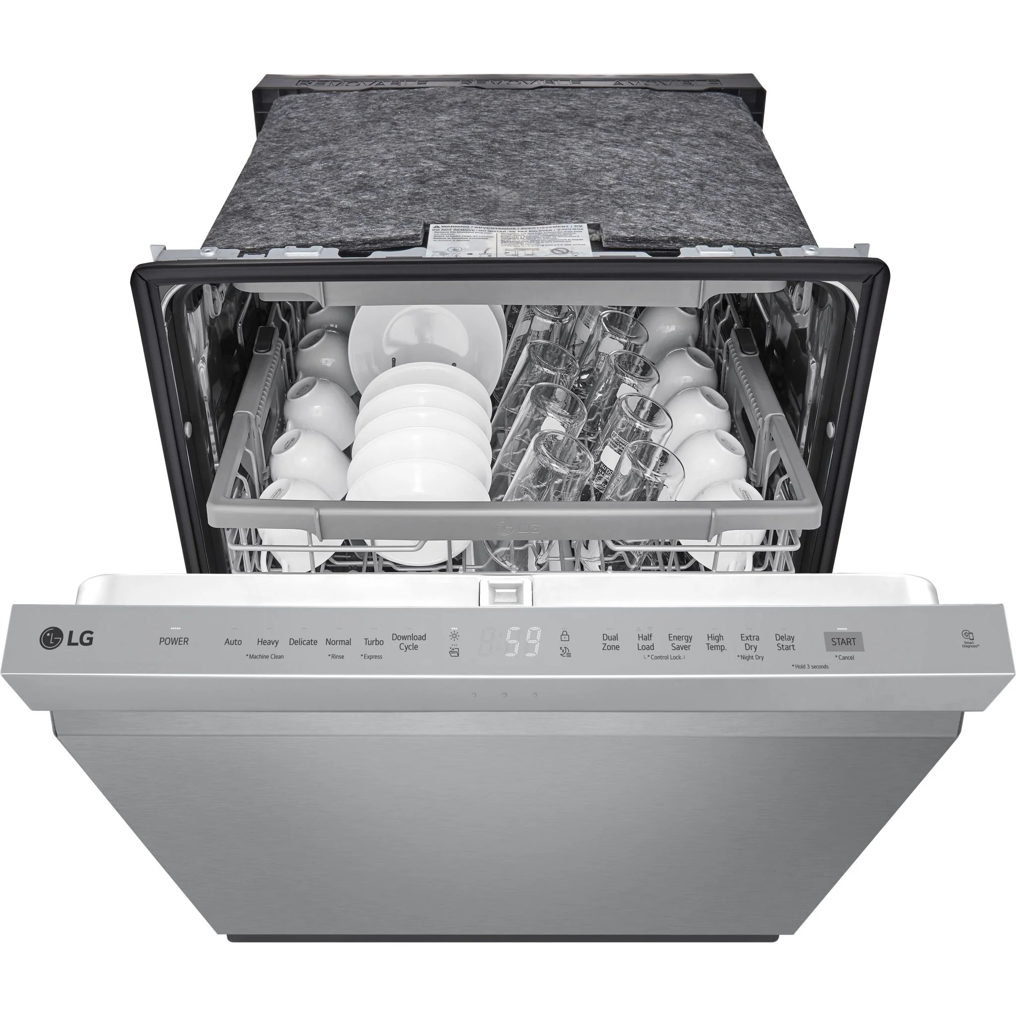 LG Top Control Dishwasher with QuadWash and 3rd rac - Smudge Resistant Stainless Steel (LDPN454HT) - Image 4
